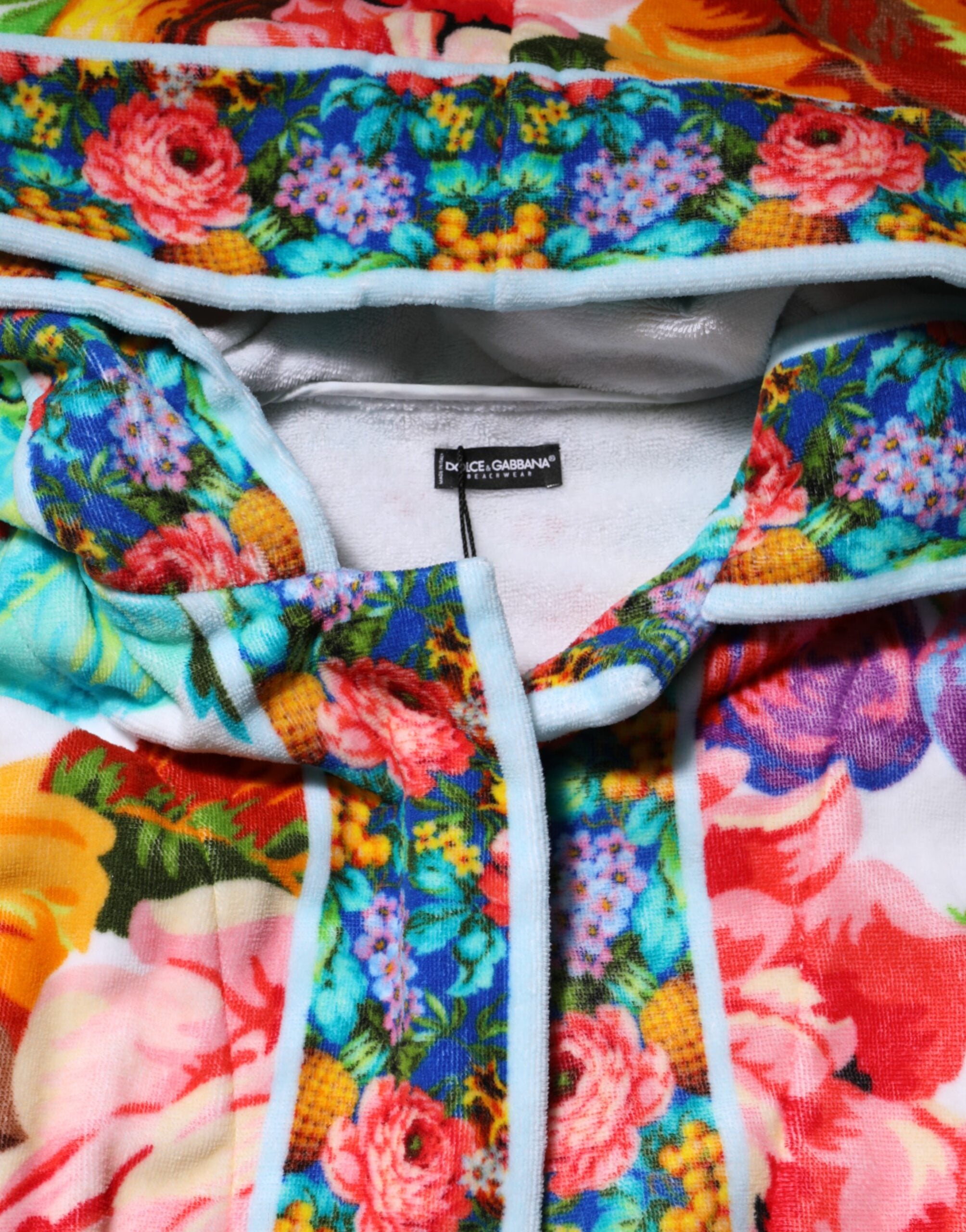 Dolce & Gabbana Multicolor Floral Print Belted Bathrobe Coat Jacket-7