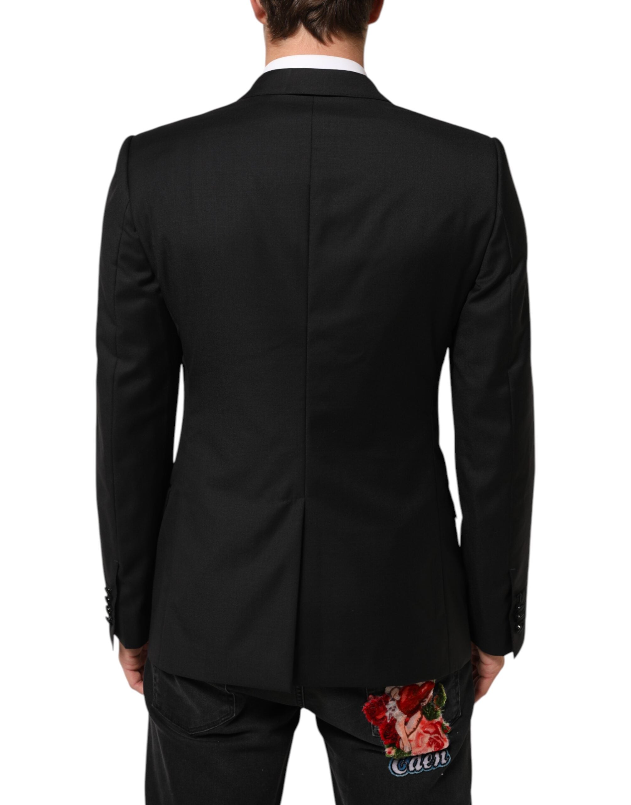 Blazer de traje cruzado MARTINI negro de Dolce & Gabbana-4