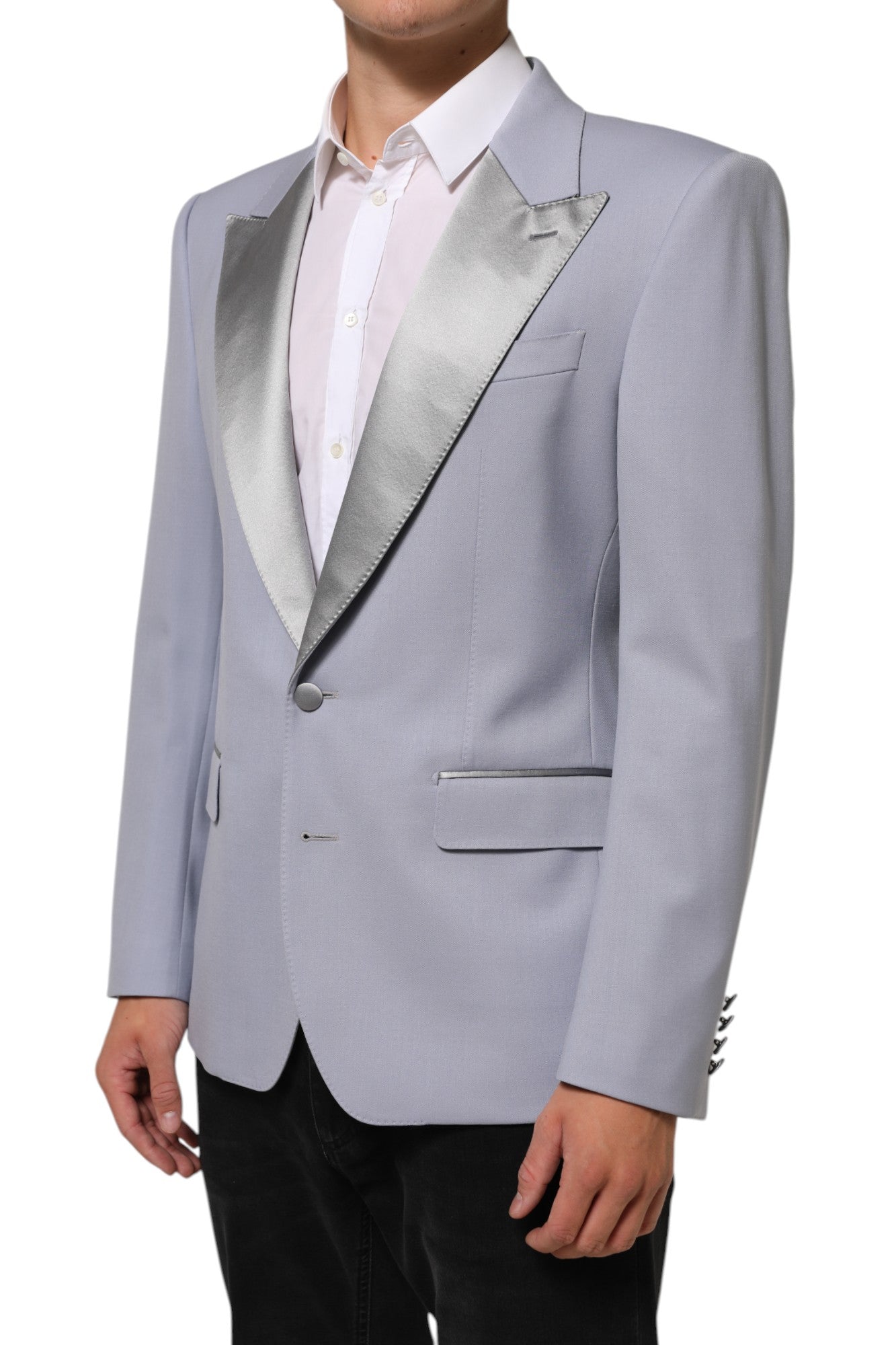 Dolce & Gabbana Grey Wool SICILIA 2 Button Men's Suit Blazer-3