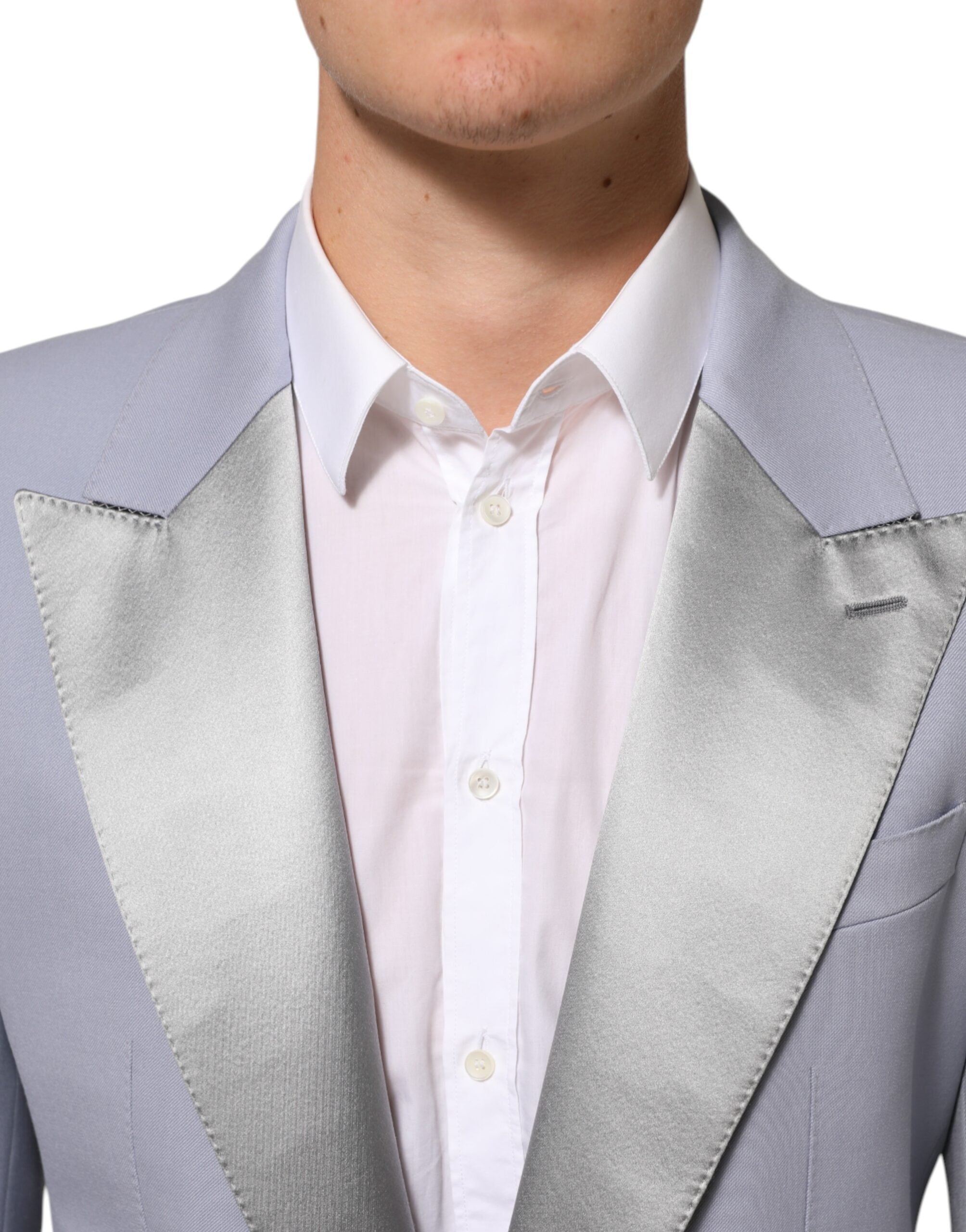 Dolce & Gabbana Grey Wool SICILIA 2 Button Men's Suit Blazer-5