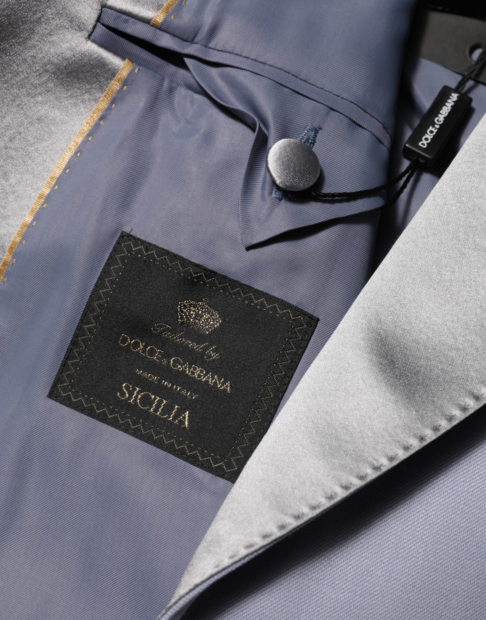 Dolce & Gabbana Grey Wool SICILIA 2 Button Men's Suit Blazer-8