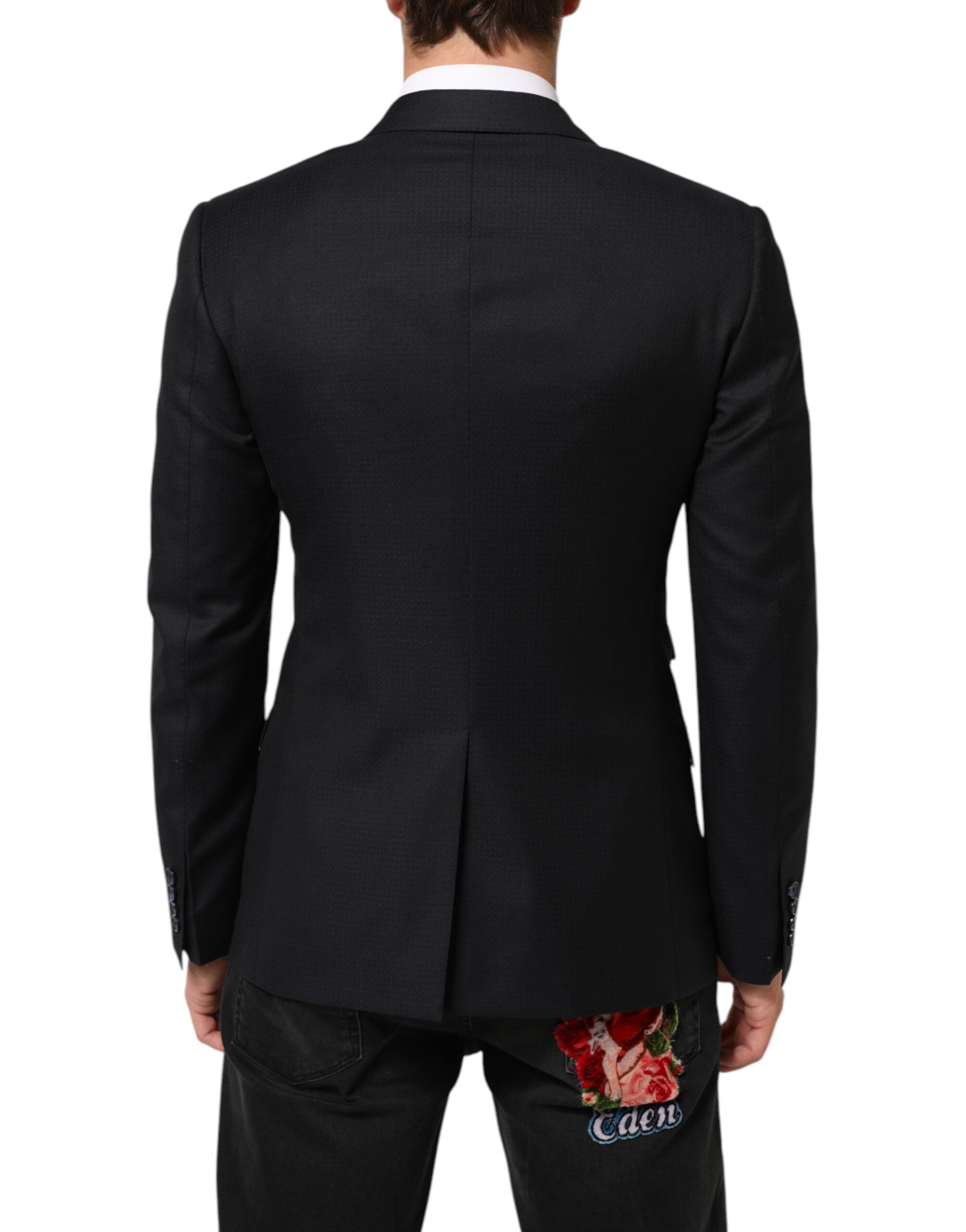 Blazer de traje de dos botones NAPOLI de Dolce & Gabbana en lana negra-4