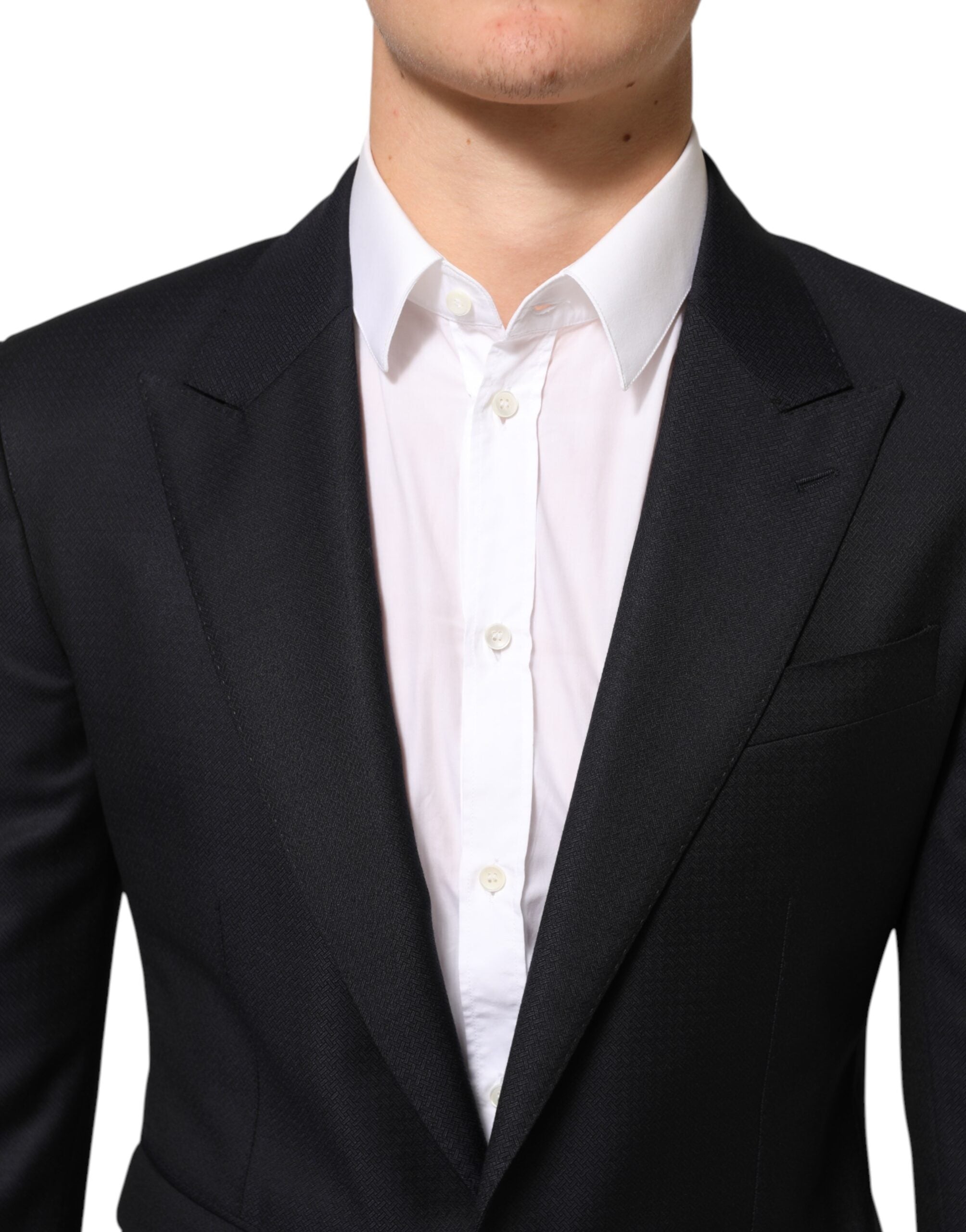 Blazer de traje de dos botones NAPOLI de Dolce & Gabbana en lana negra-5