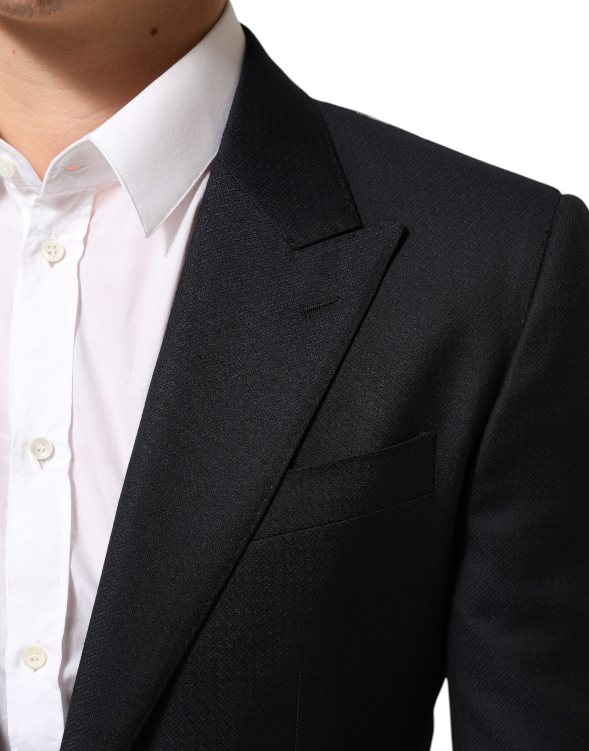 Blazer de traje de dos botones NAPOLI de Dolce & Gabbana en lana negra-6