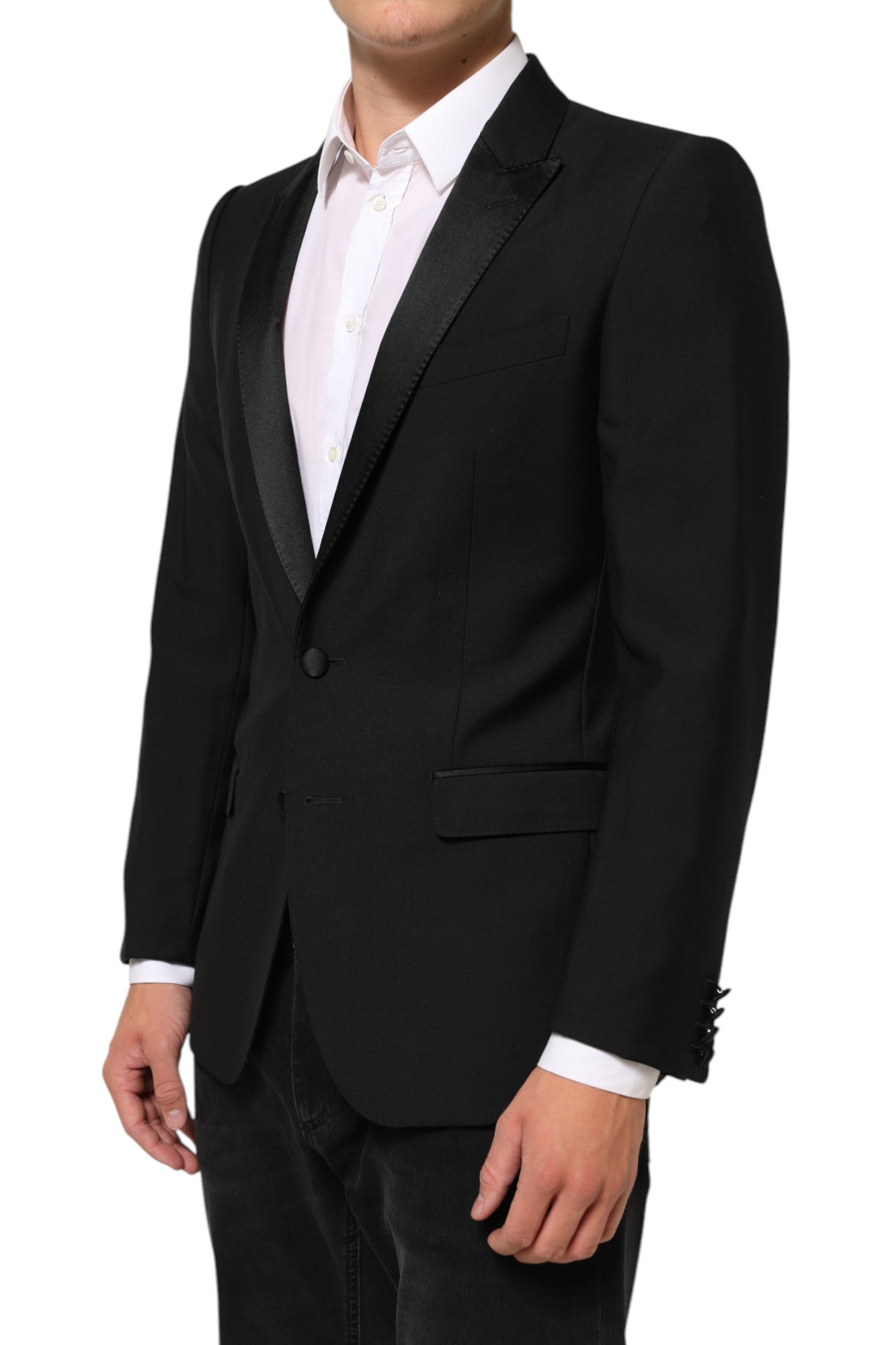 Dolce & Gabbana Black Wool MARTINI 2-Button Men's Suit Blazer-3