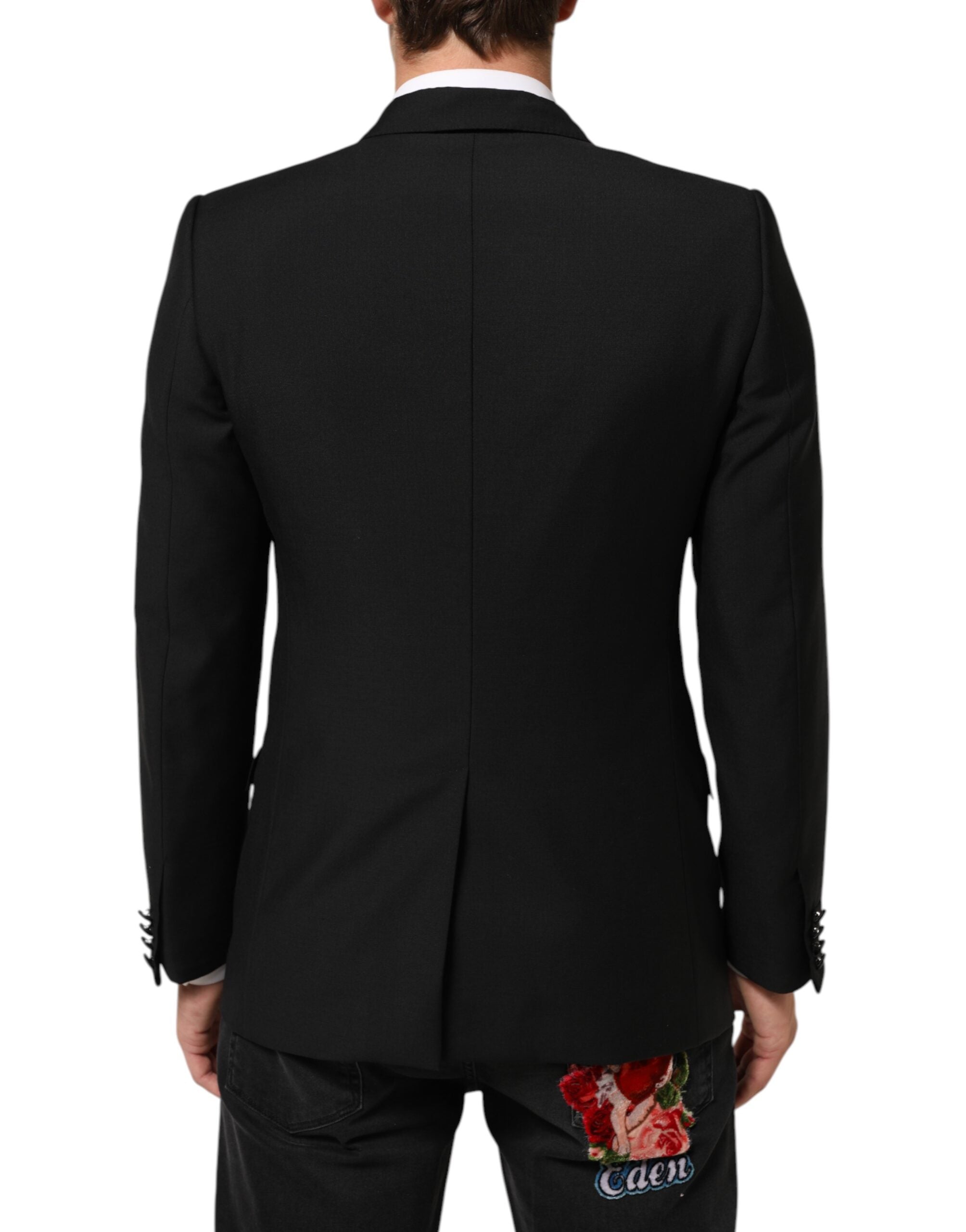 Dolce & Gabbana Black Wool MARTINI 2-Button Men's Suit Blazer-4