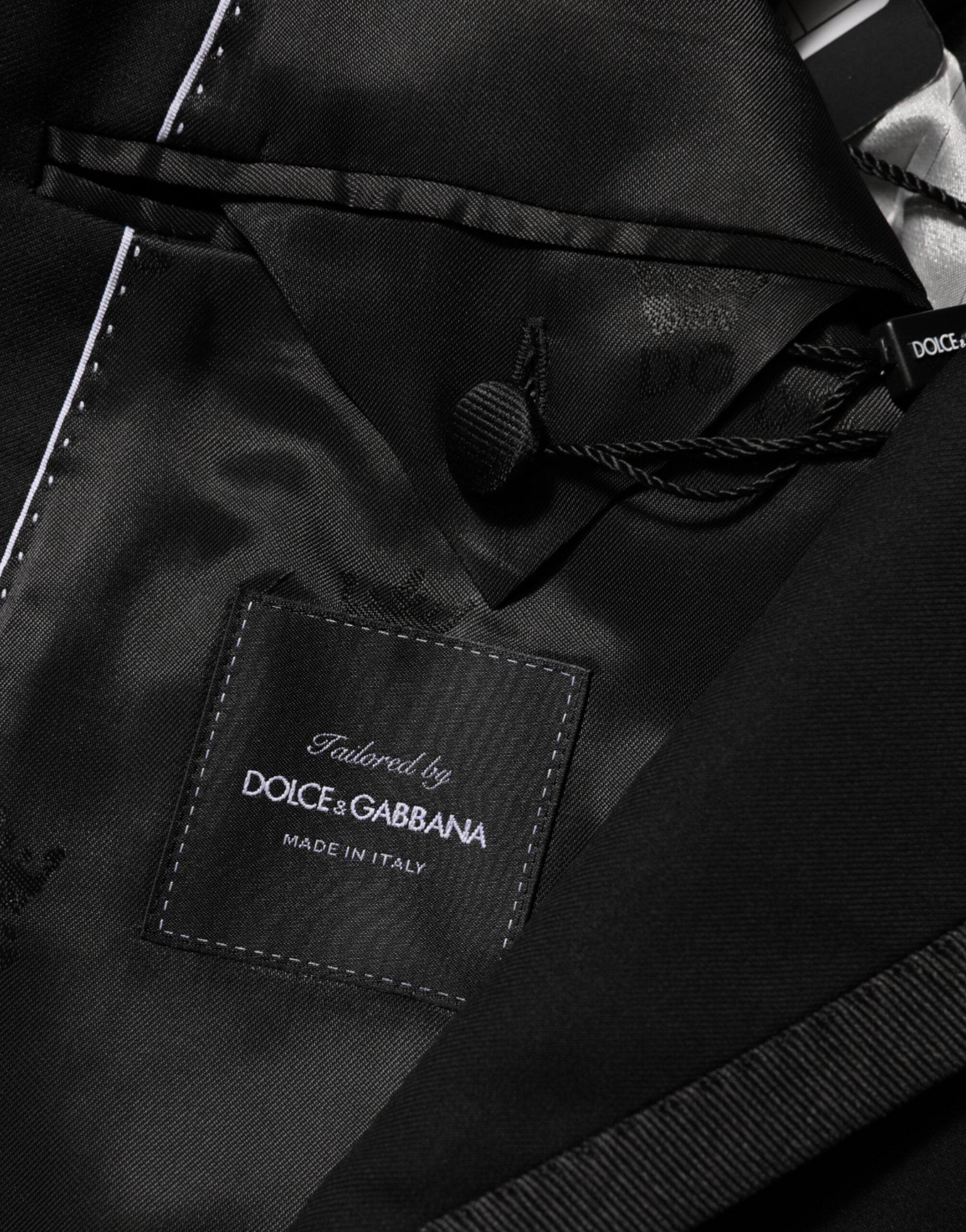 Dolce & Gabbana Schwarz Wolle 1 Knopf Anzug Jacke Männer Blazer-7