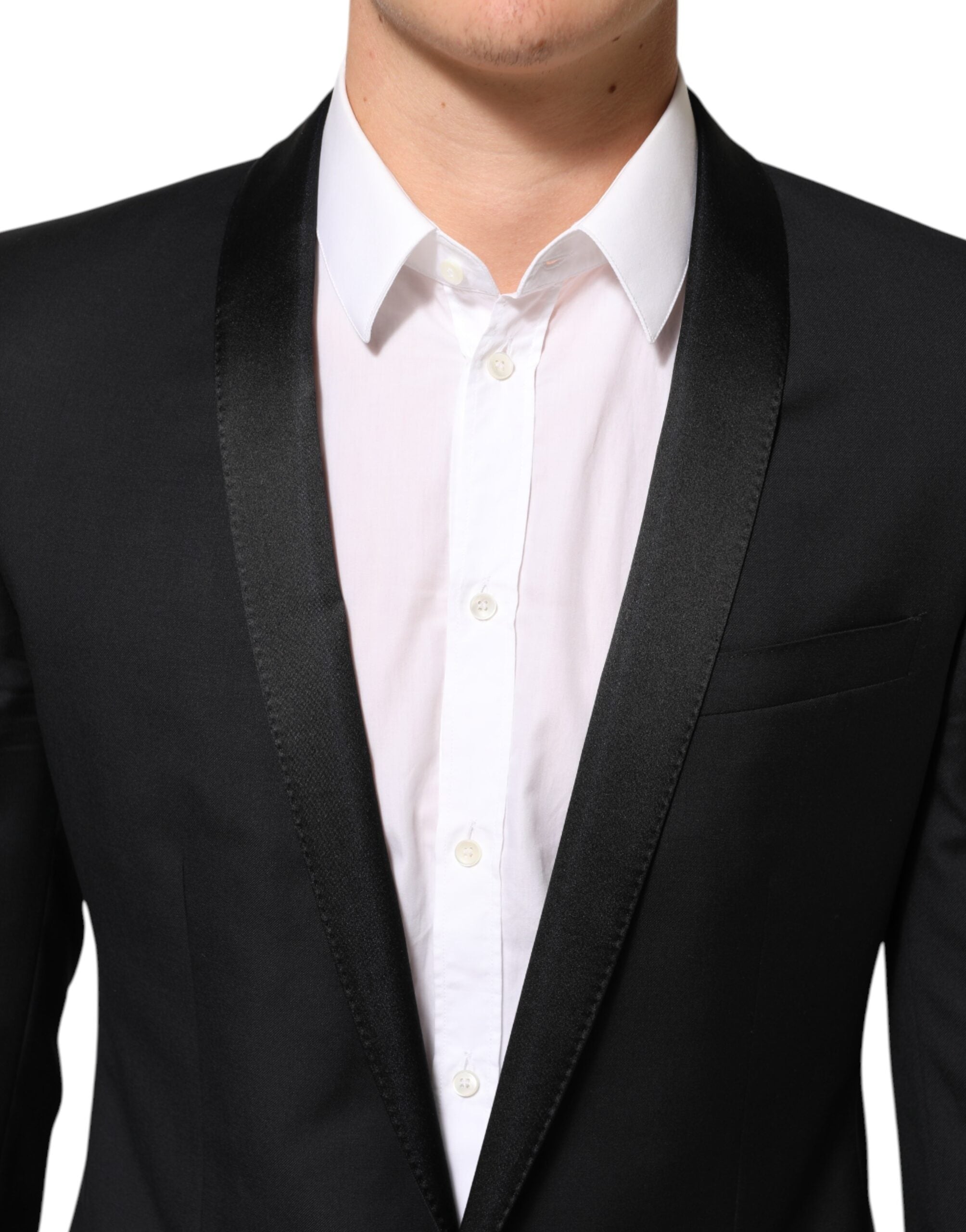 Chaqueta de traje Dolce & Gabbana negra dorada de 1 botón para hombre-5