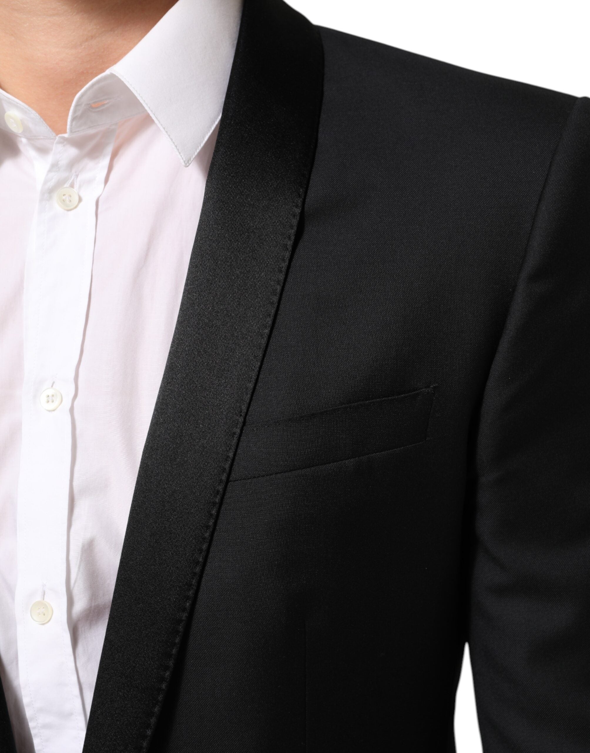 Chaqueta de traje Dolce & Gabbana negra dorada de 1 botón para hombre-6