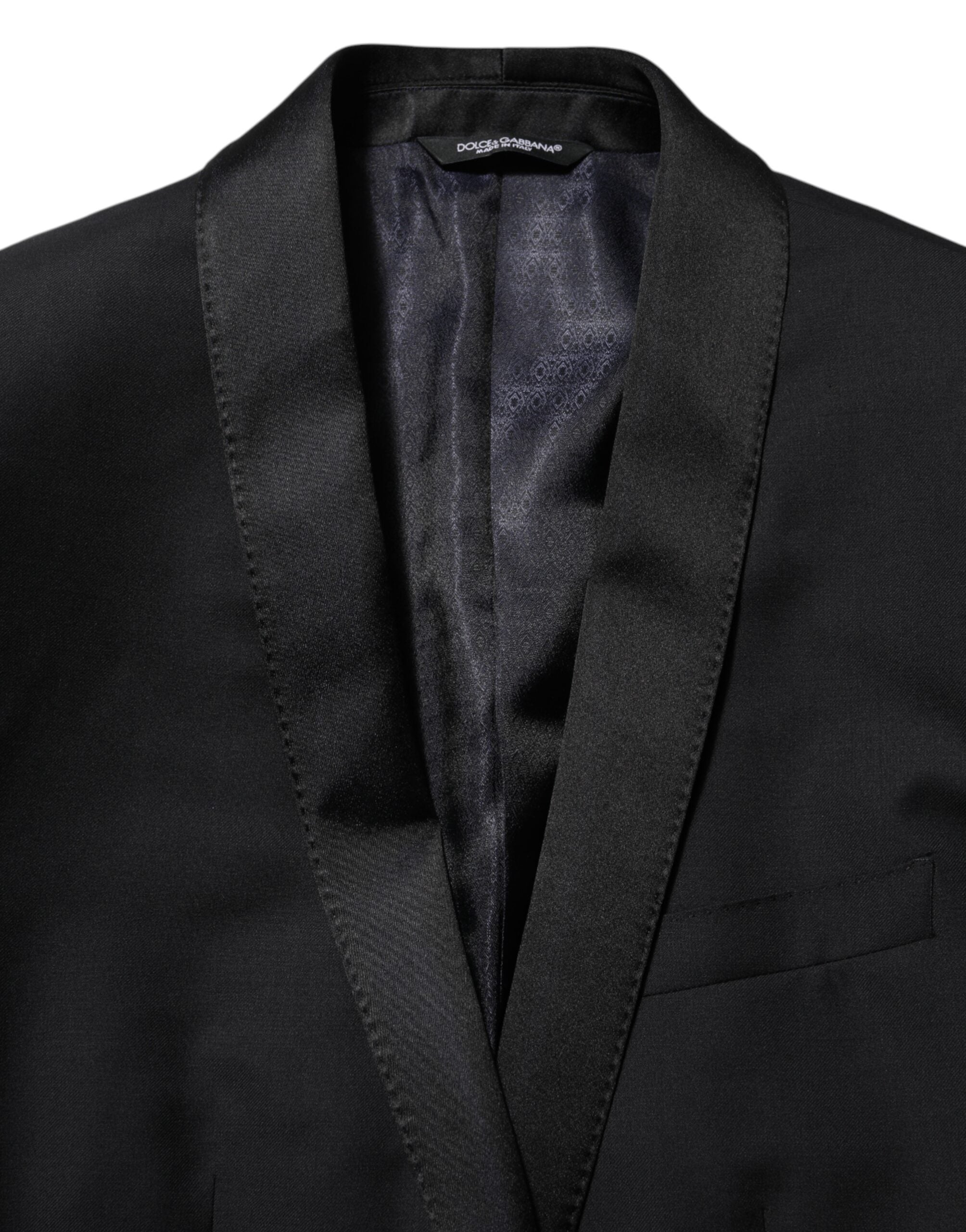 Chaqueta de traje Dolce & Gabbana negra dorada de 1 botón para hombre-7