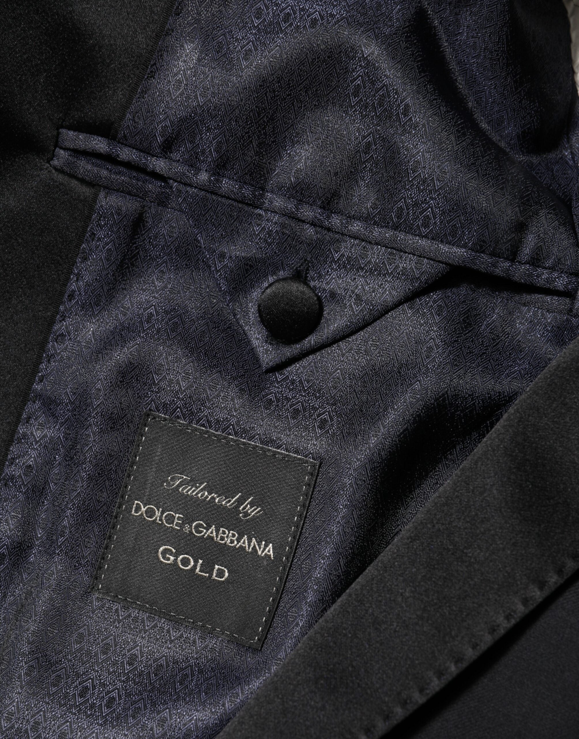 Chaqueta de traje Dolce & Gabbana negra dorada de 1 botón para hombre-8