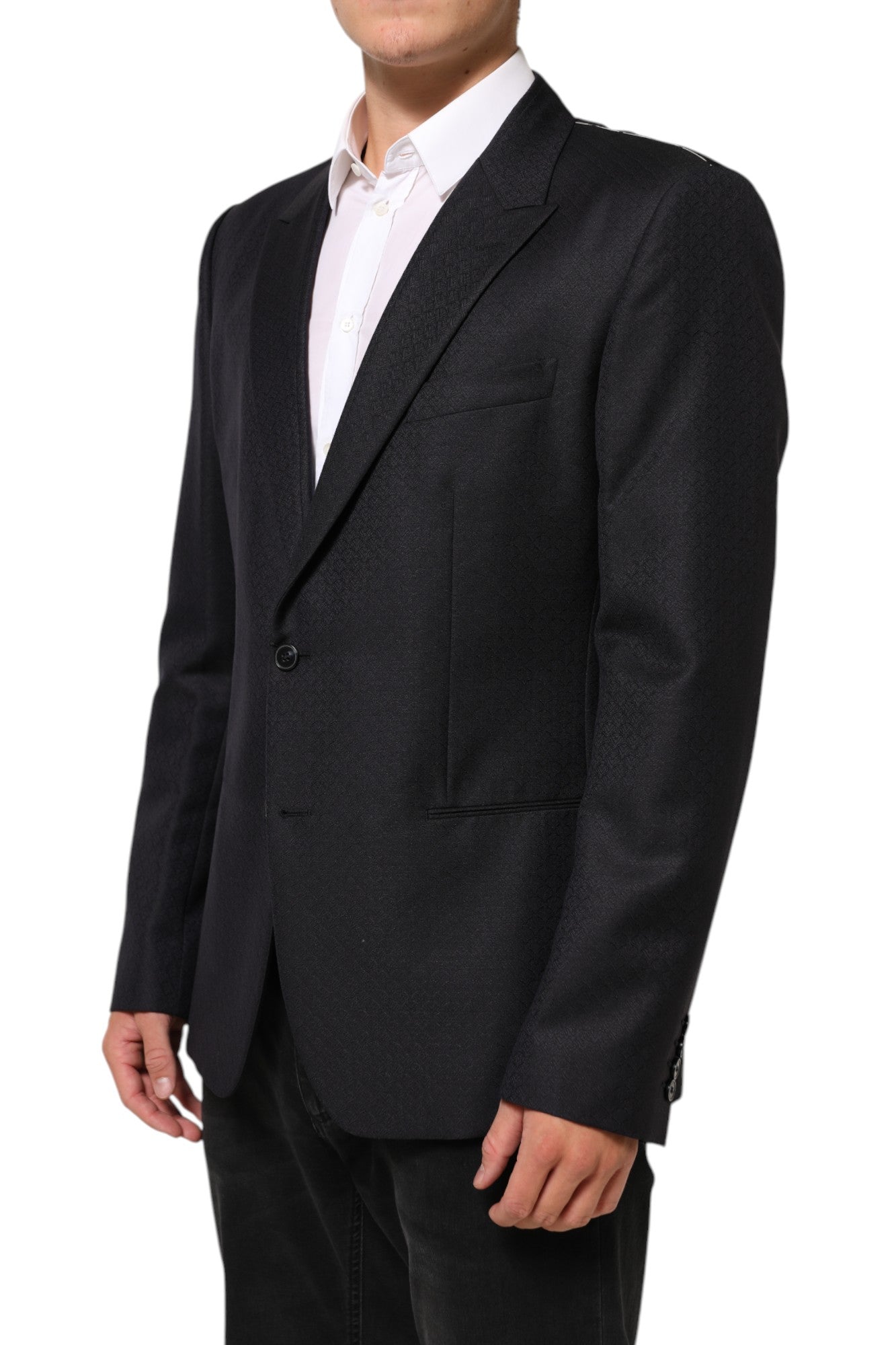 Dolce & Gabbana Black Wool 2 Button Suit Jacket Men's Blazer-3