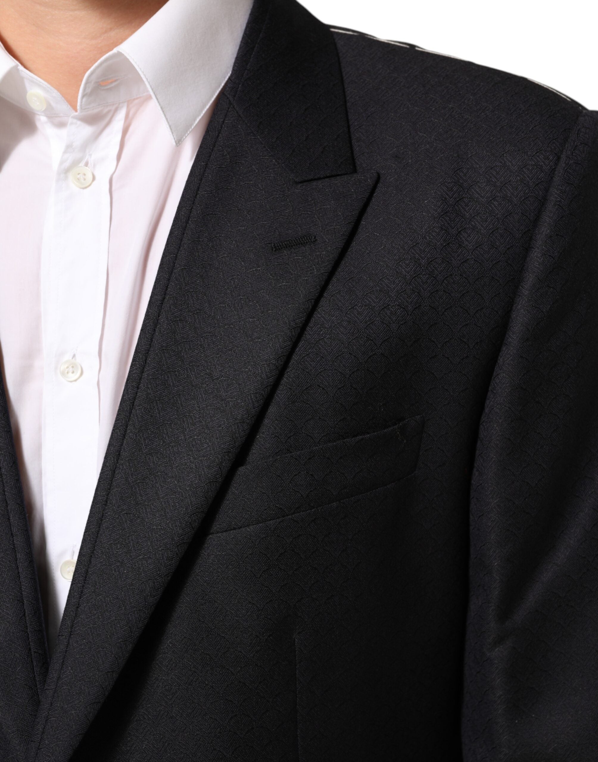 Dolce & Gabbana Black Wool 2 Button Suit Jacket Men's Blazer-6