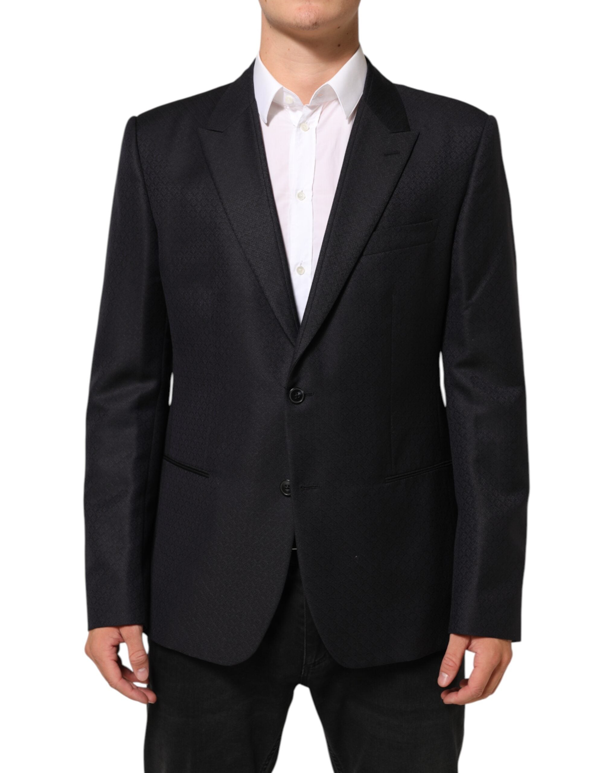 Dolce & Gabbana Black Wool 2 Button Suit Jacket Men's Blazer-1