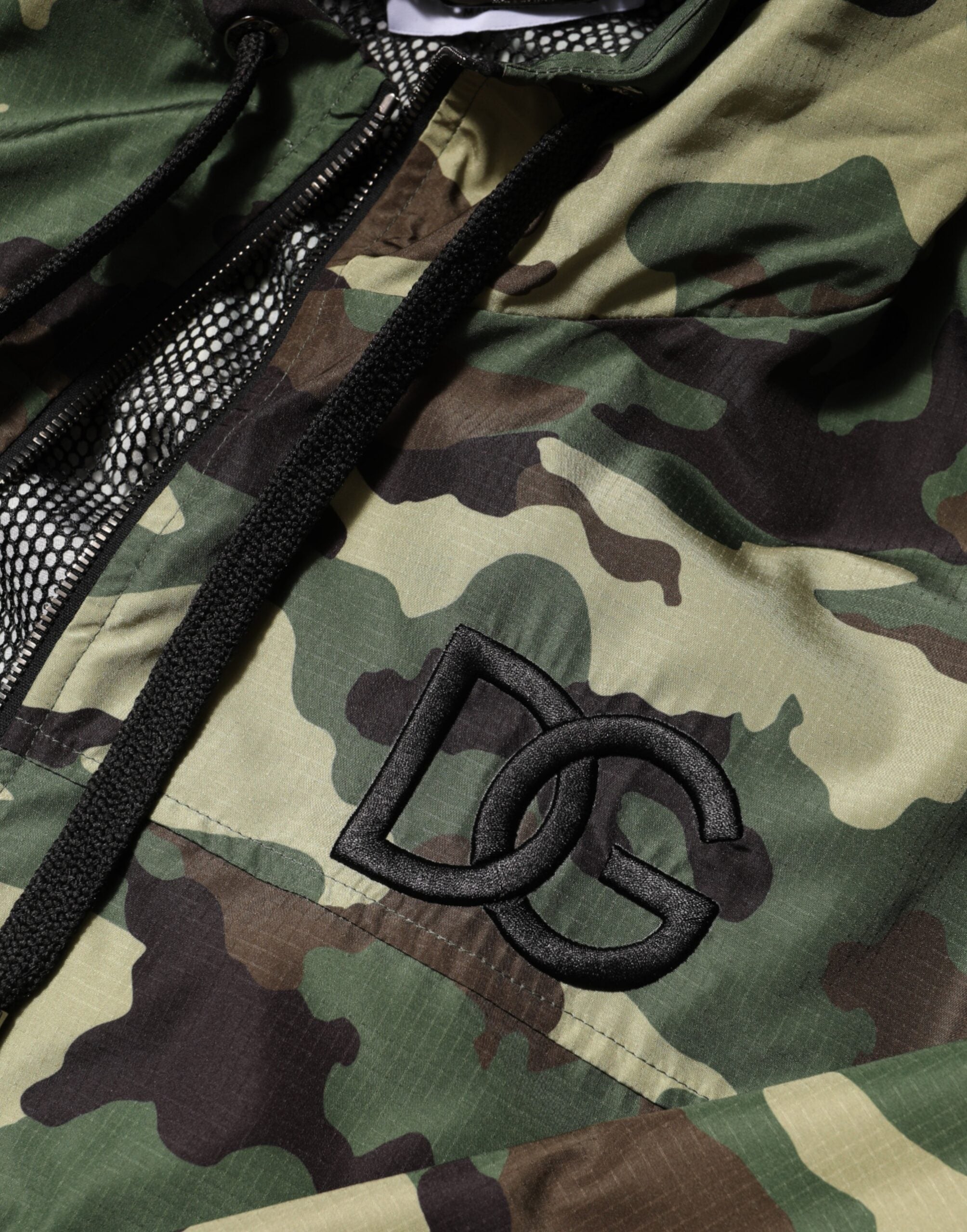 Dolce & Gabbana Green Camouflage Sweatshirt Jacket with Hood-8