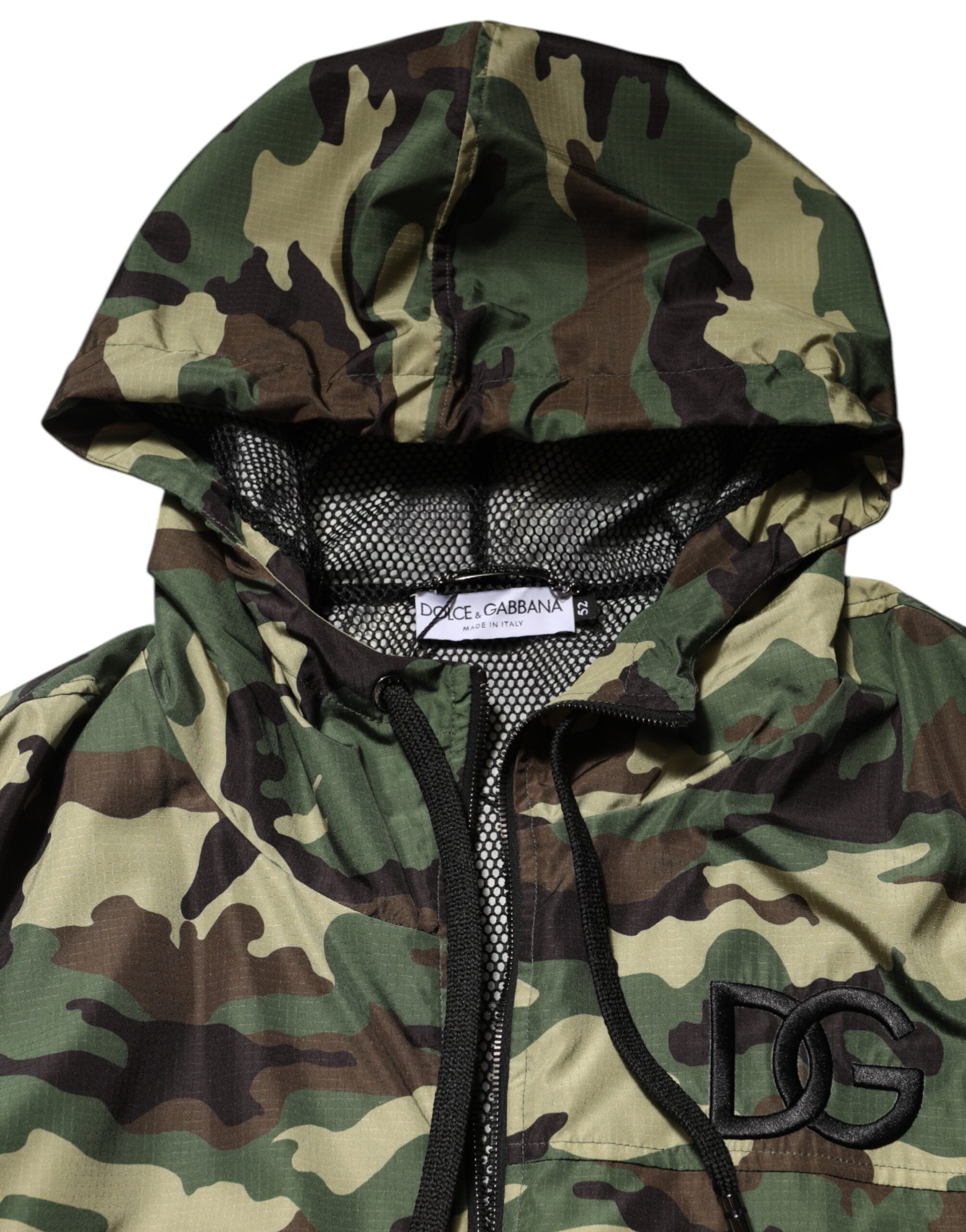 Dolce & Gabbana Green Camouflage Sweatshirt Jacket with Hood-7