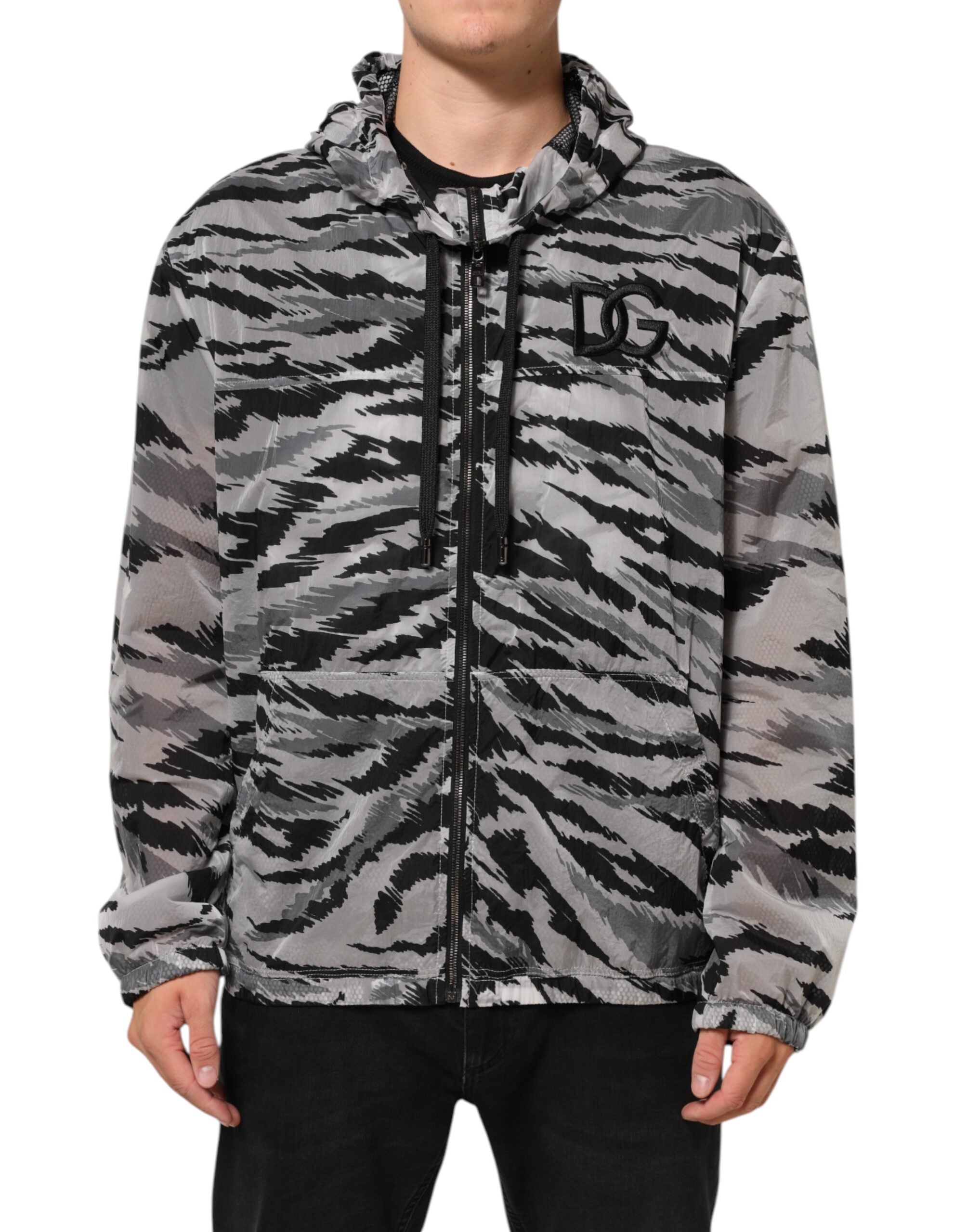 Dolce & Gabbana grey camouflage sweatshirt jacket with hood-1
