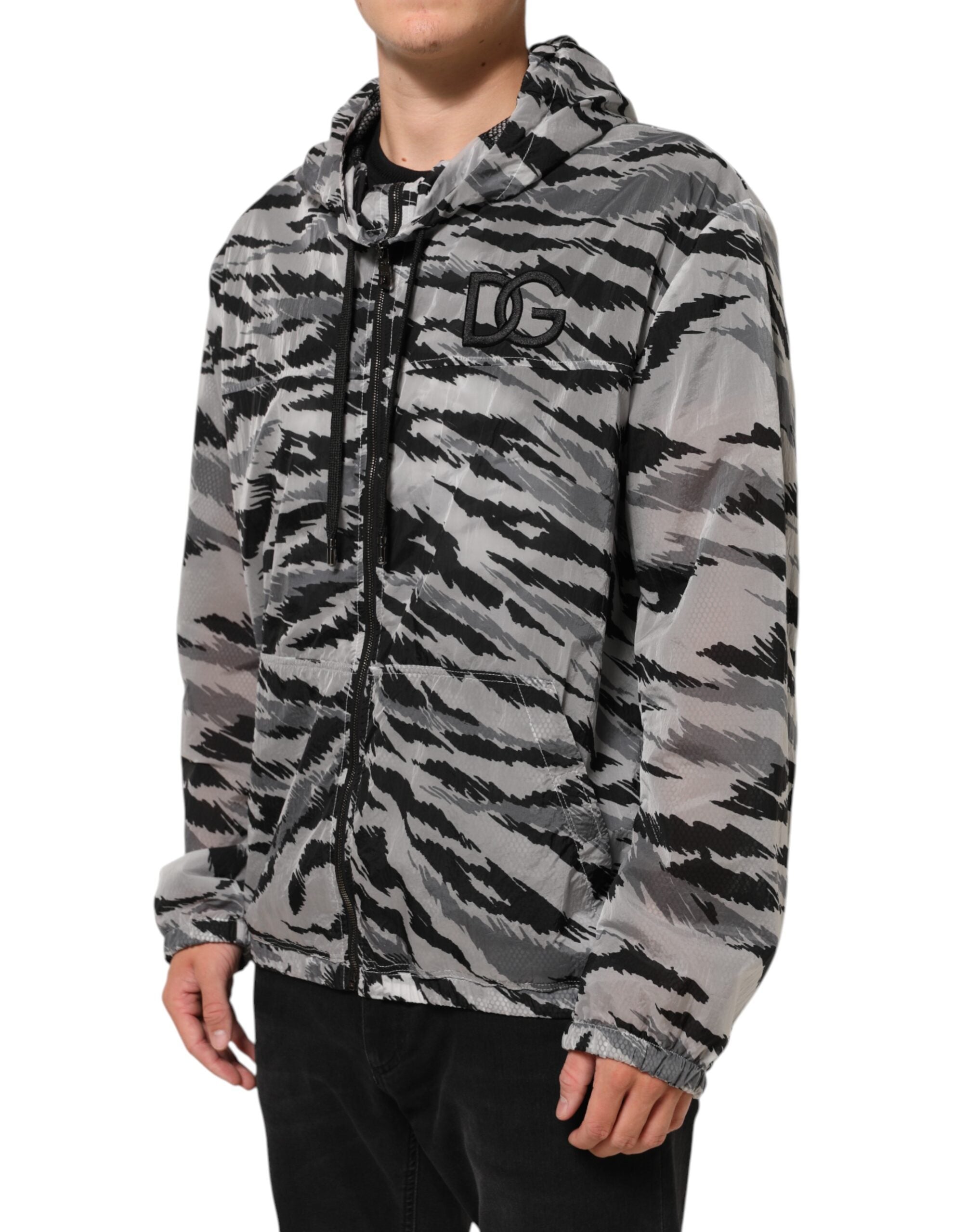 Dolce & Gabbana grey camouflage sweatshirt jacket with hood-3