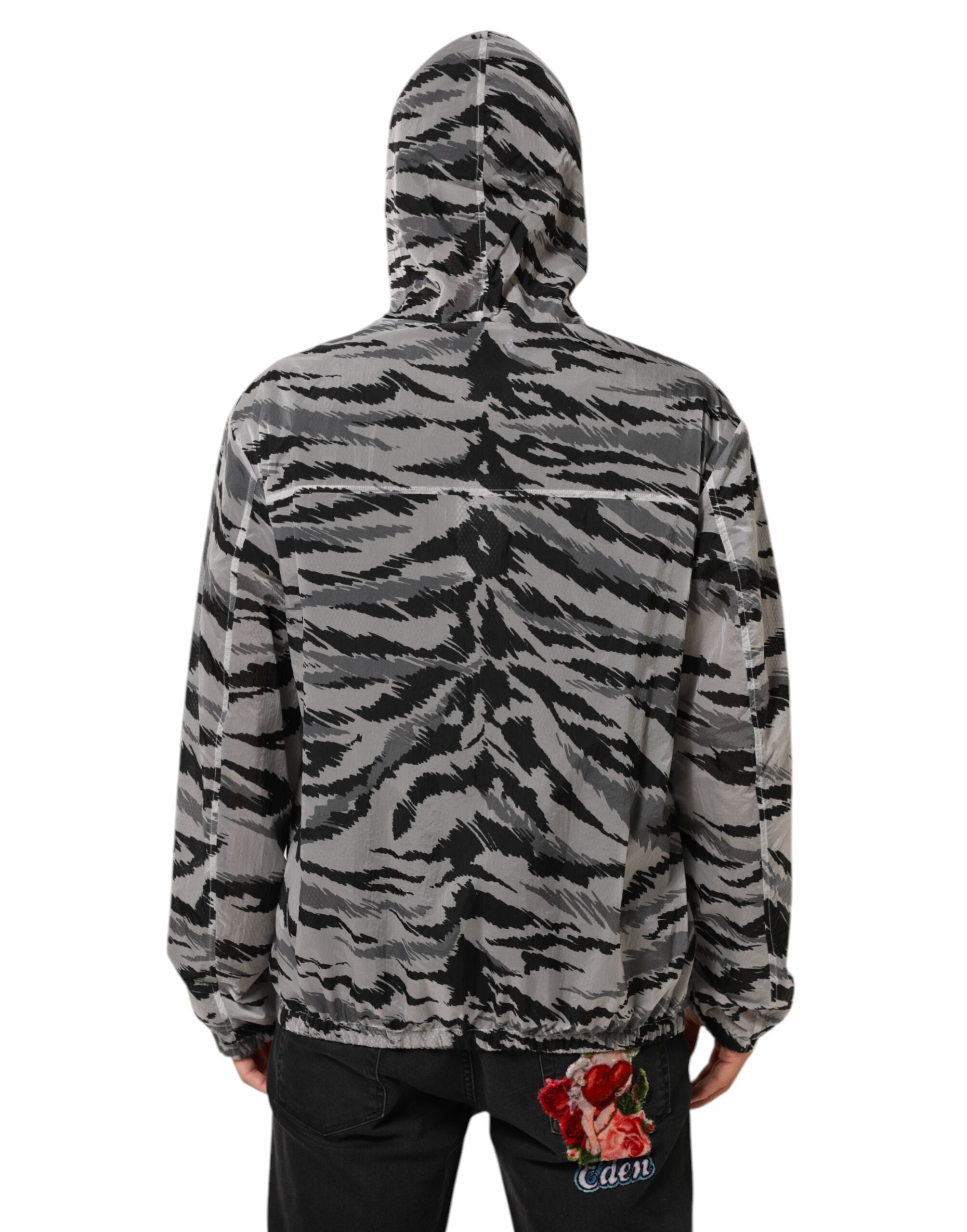 Dolce & Gabbana grey camouflage sweatshirt jacket with hood-4