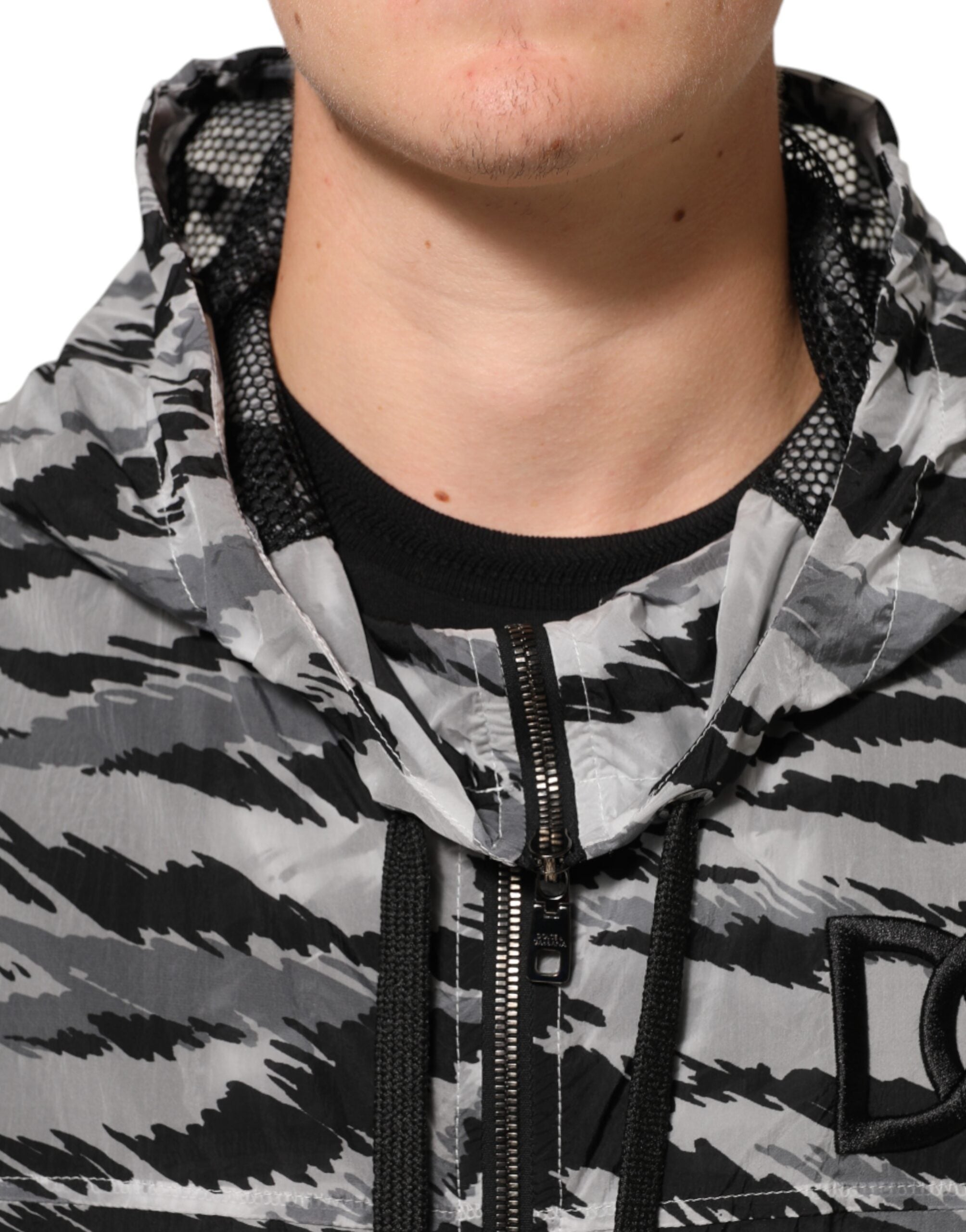 Dolce & Gabbana grey camouflage sweatshirt jacket with hood-5