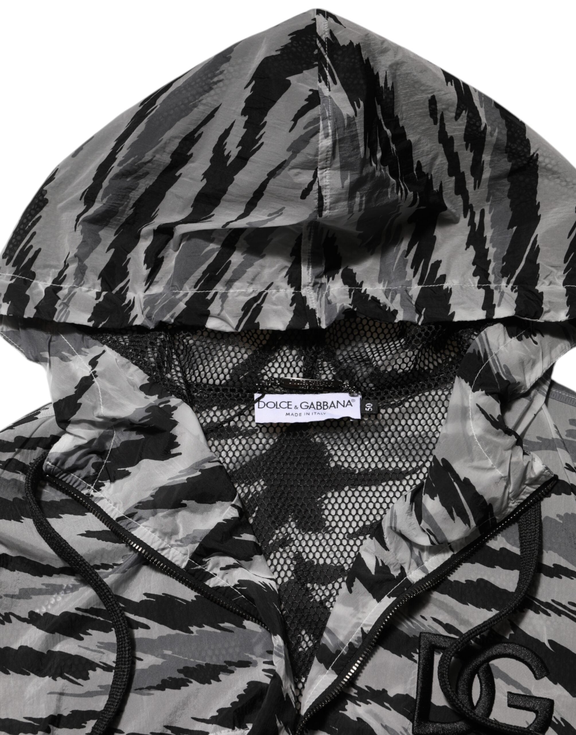 Dolce & Gabbana grey camouflage sweatshirt jacket with hood-7