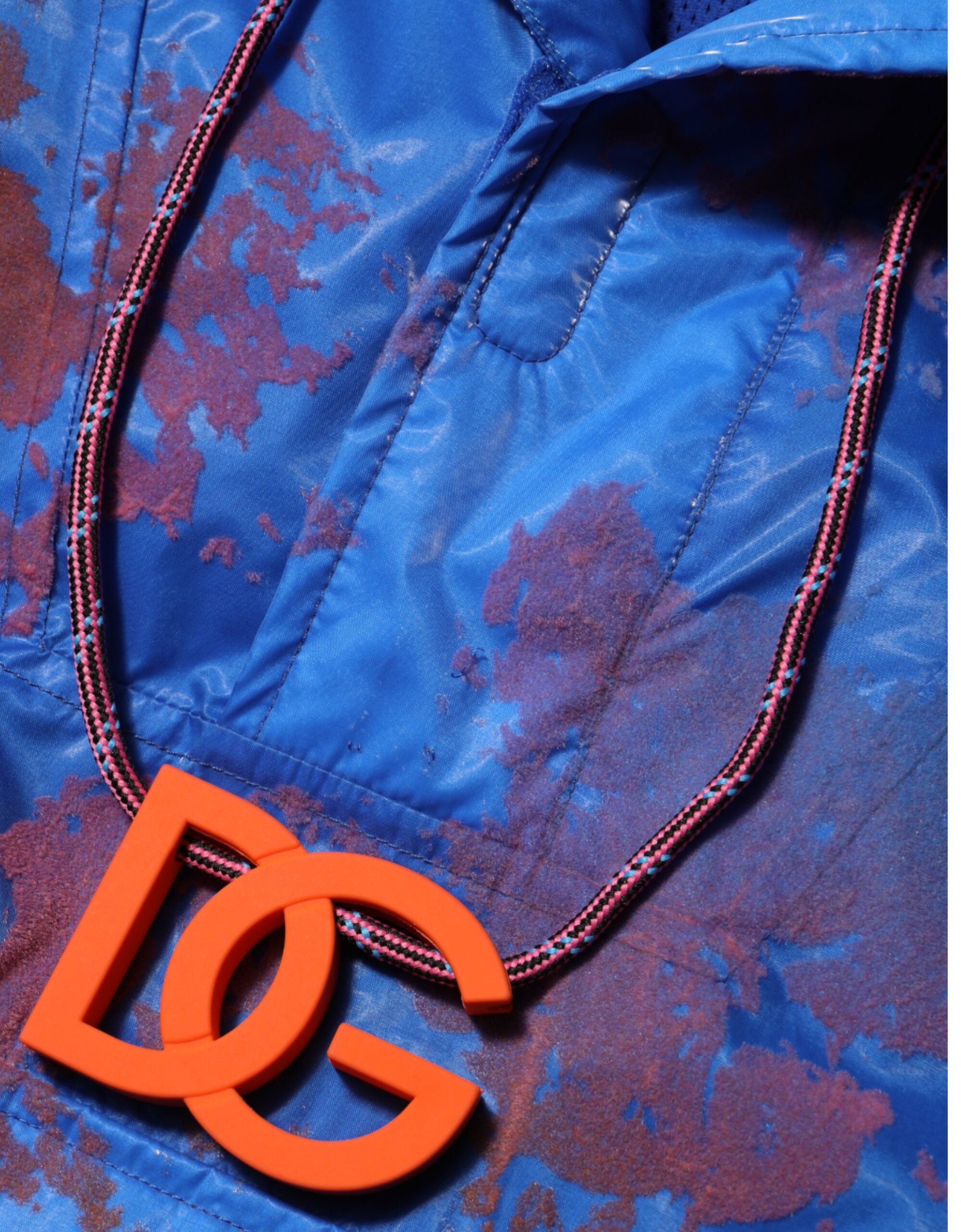 Chaqueta sudadera con capucha y logo tie dye azul de Dolce & Gabbana-6