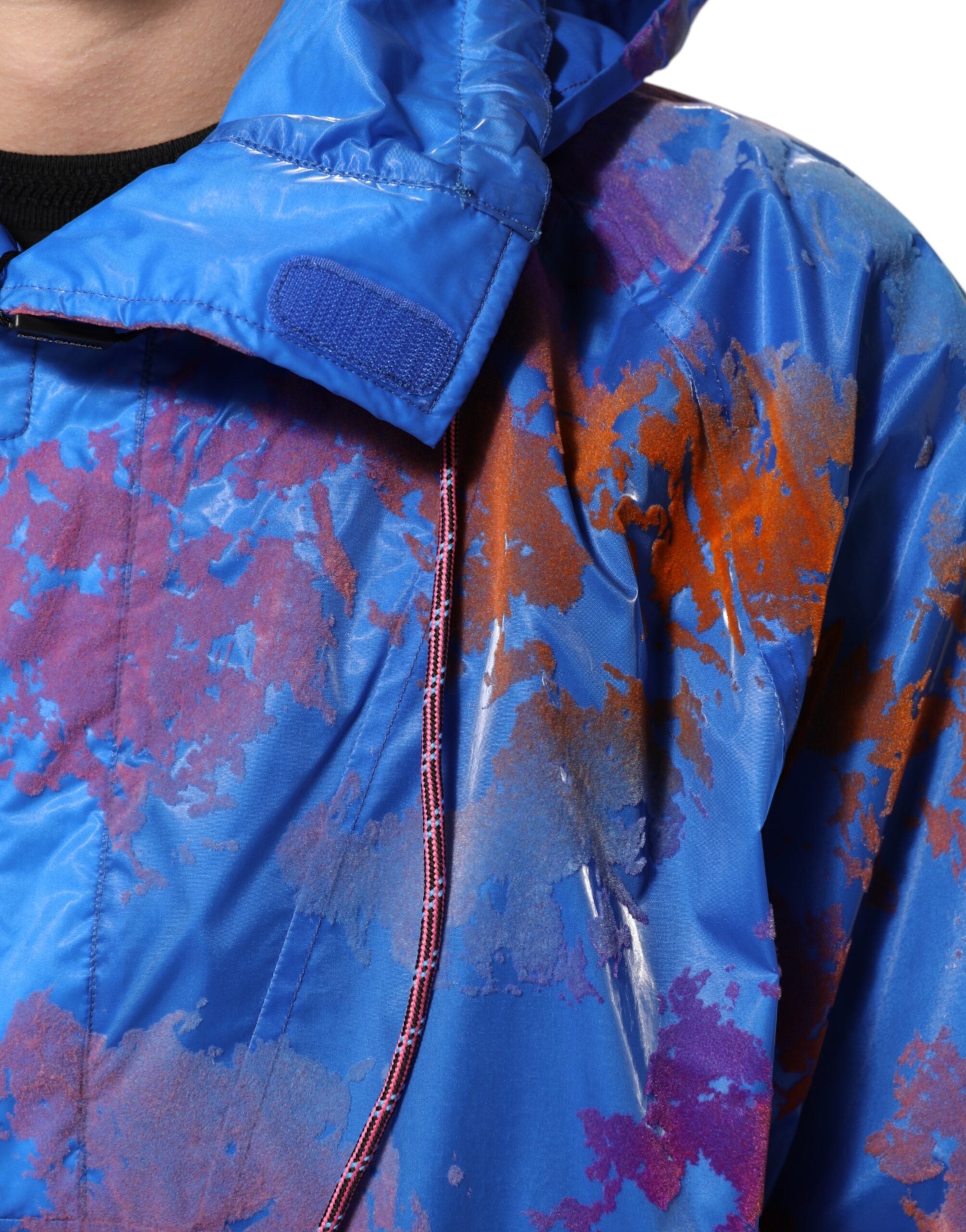 Chaqueta sudadera con capucha y logo tie dye azul de Dolce & Gabbana-7