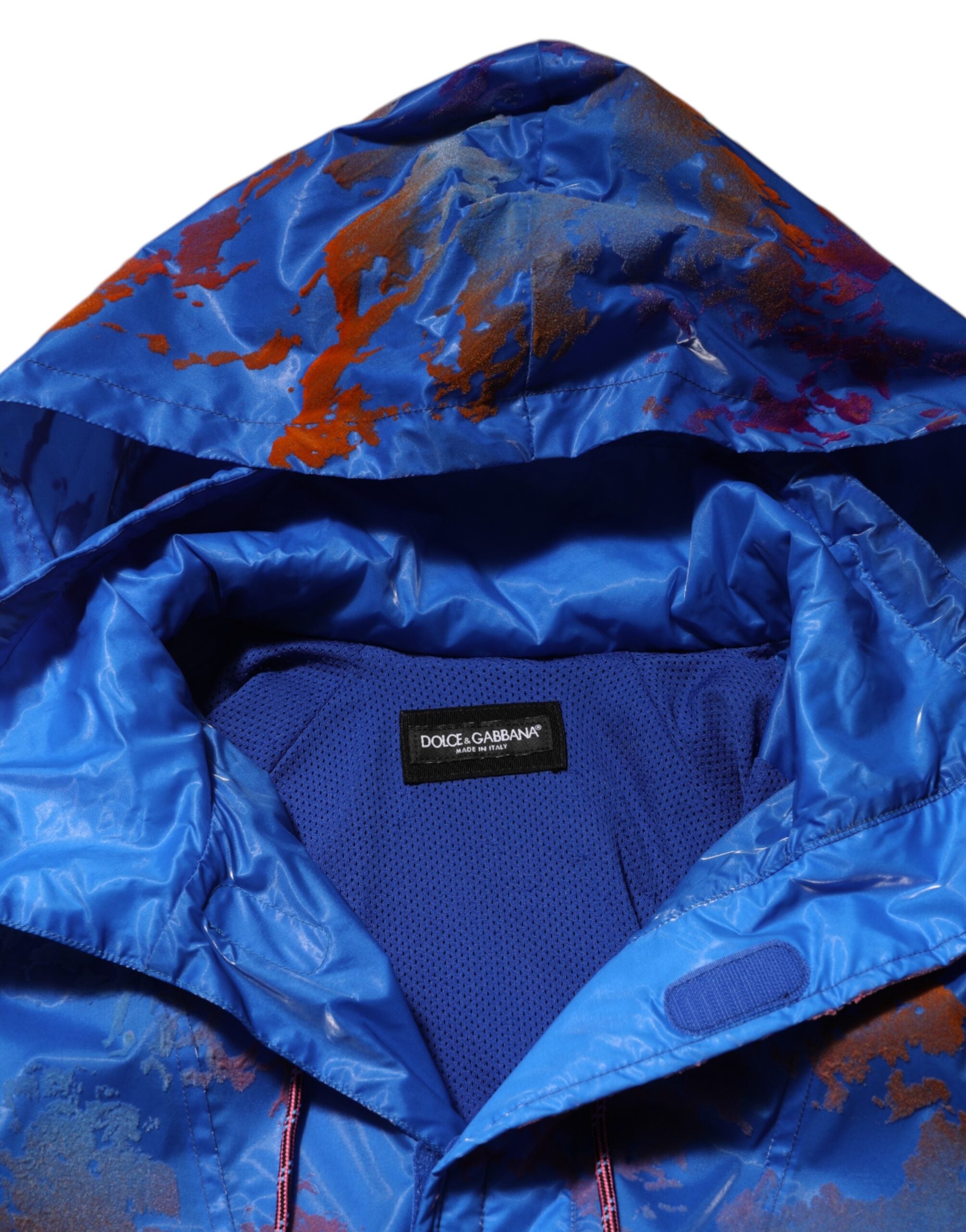 Chaqueta sudadera con capucha y logo tie dye azul de Dolce & Gabbana-8