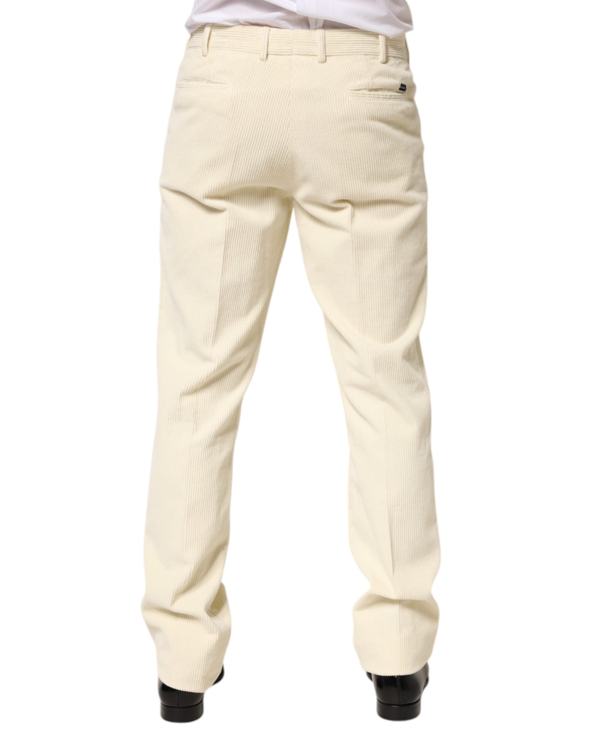 Burberry Beige Corduroy Cotton Straight Men's Trousers-4