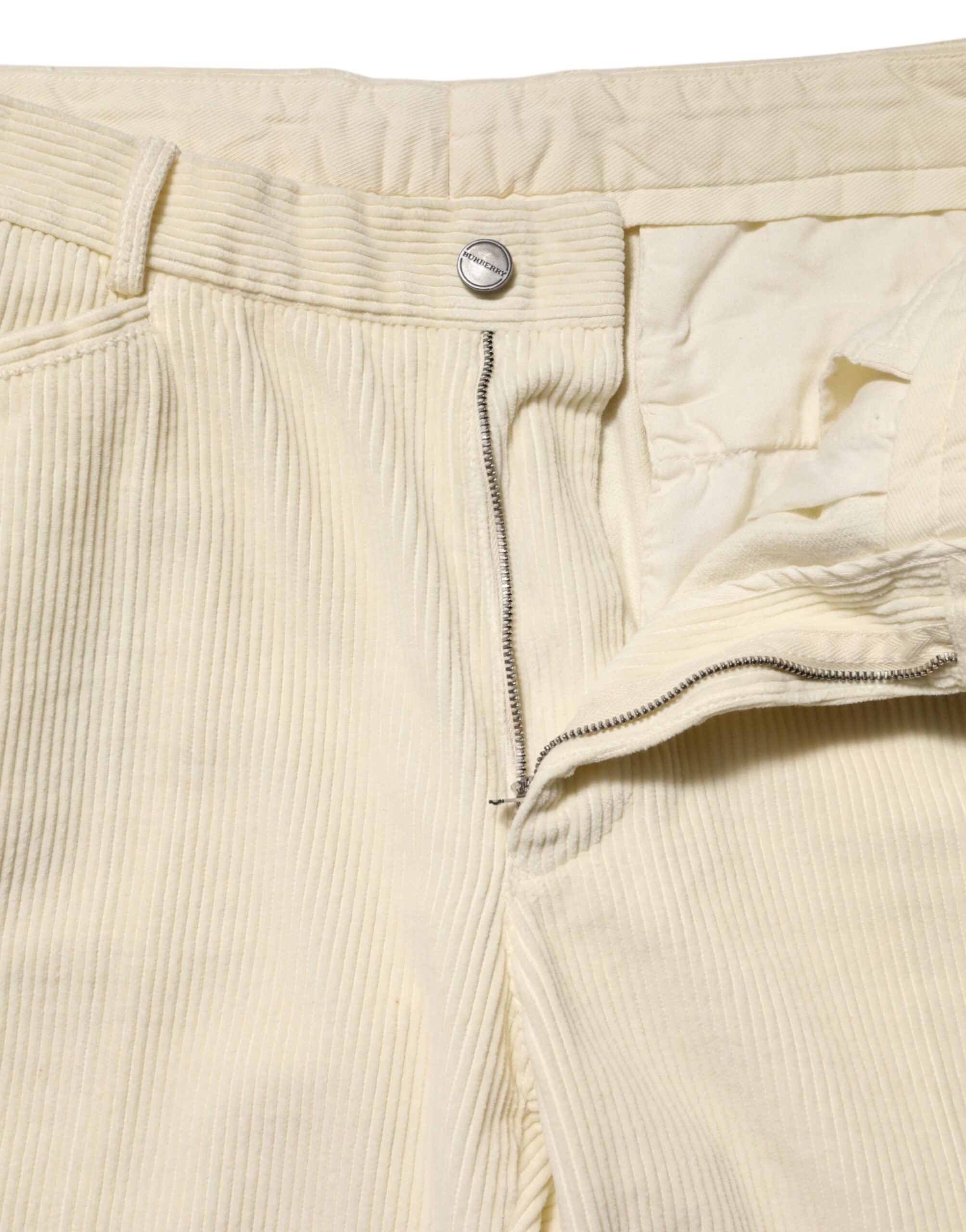 Burberry Beige Corduroy Cotton Straight Men's Trousers-5