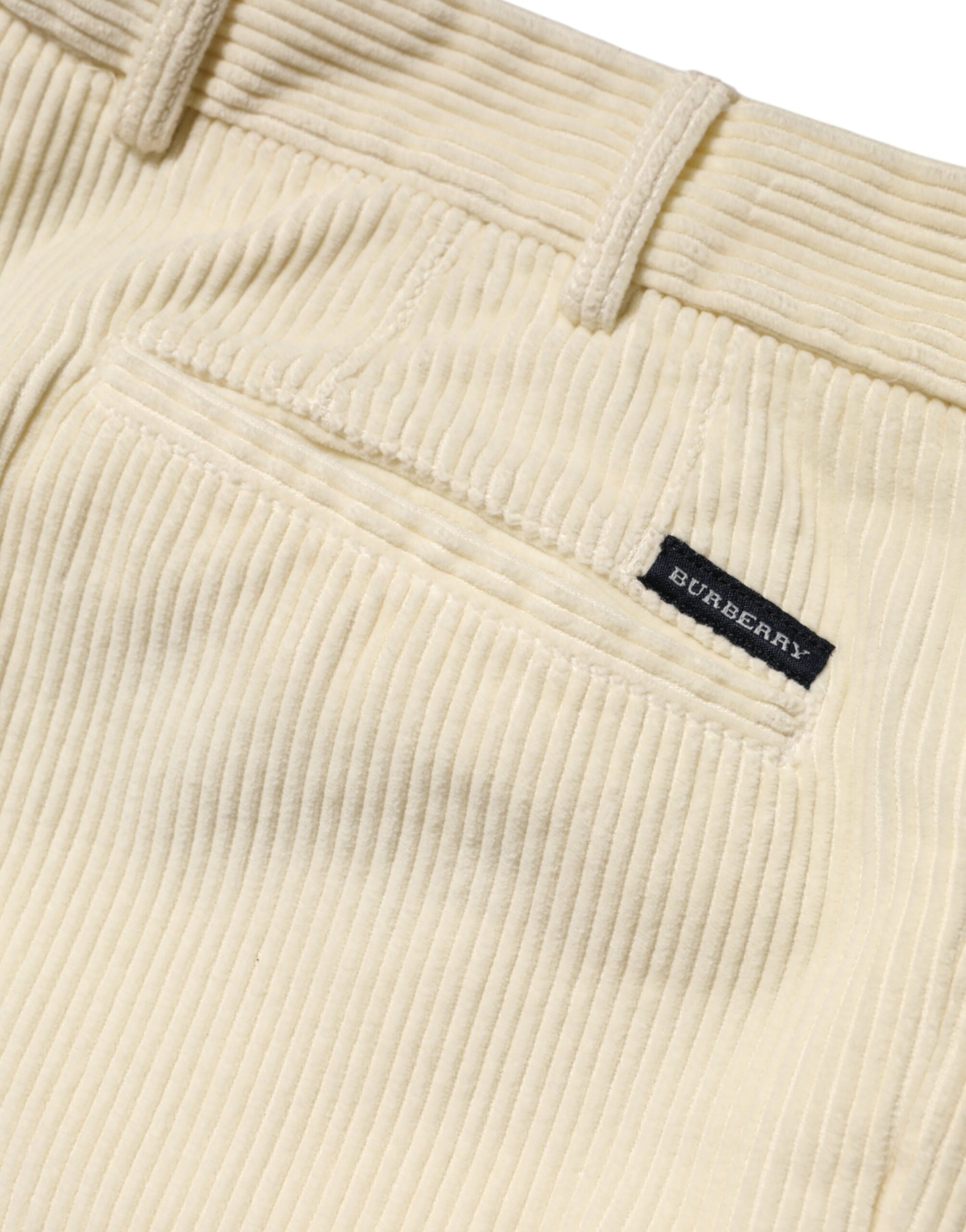 Burberry Beige Corduroy Cotton Straight Men's Trousers-7