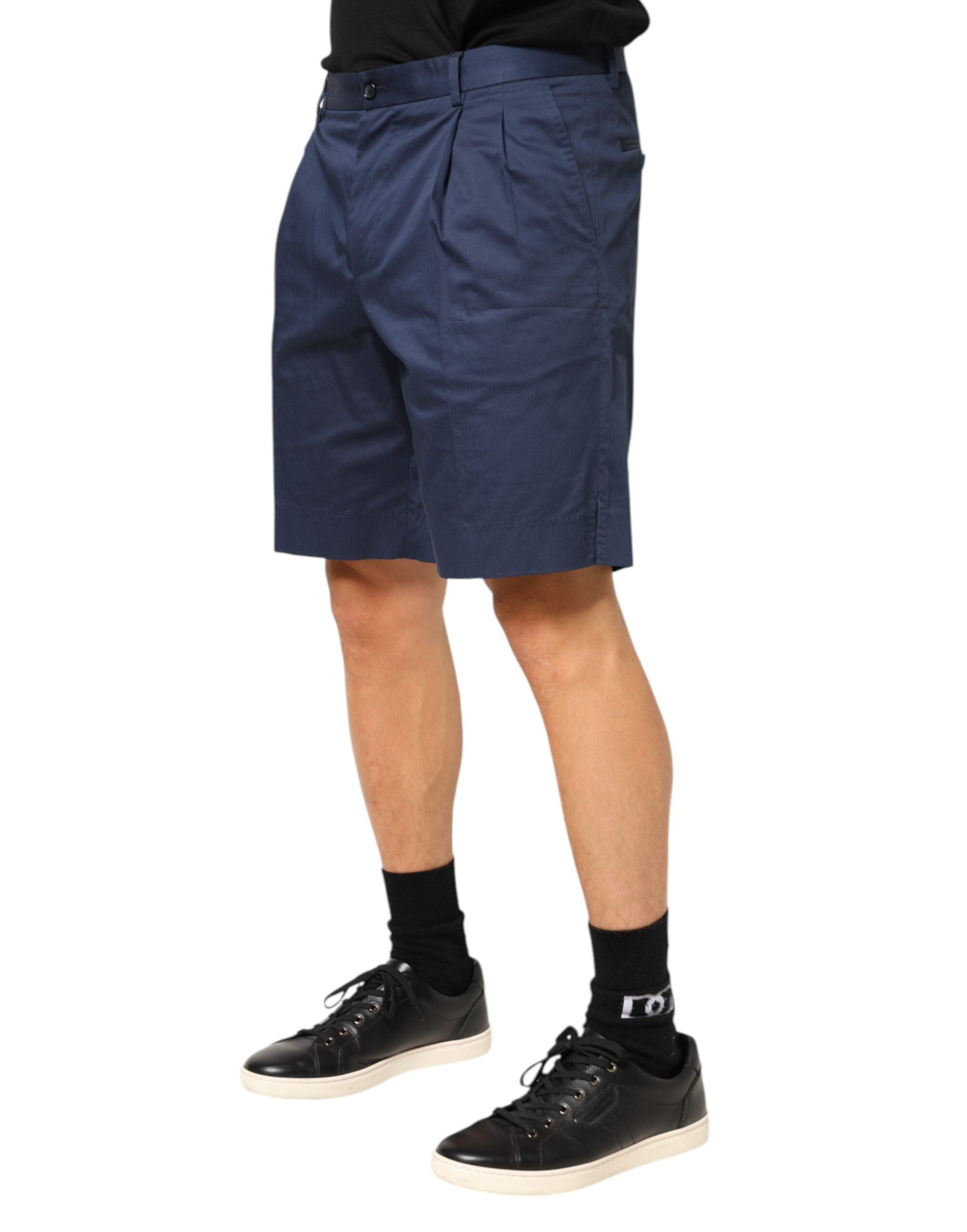 Dolce & Gabbana Blaue Bermuda-Shorts aus Baumwolle mit mittlerer Taille-3
