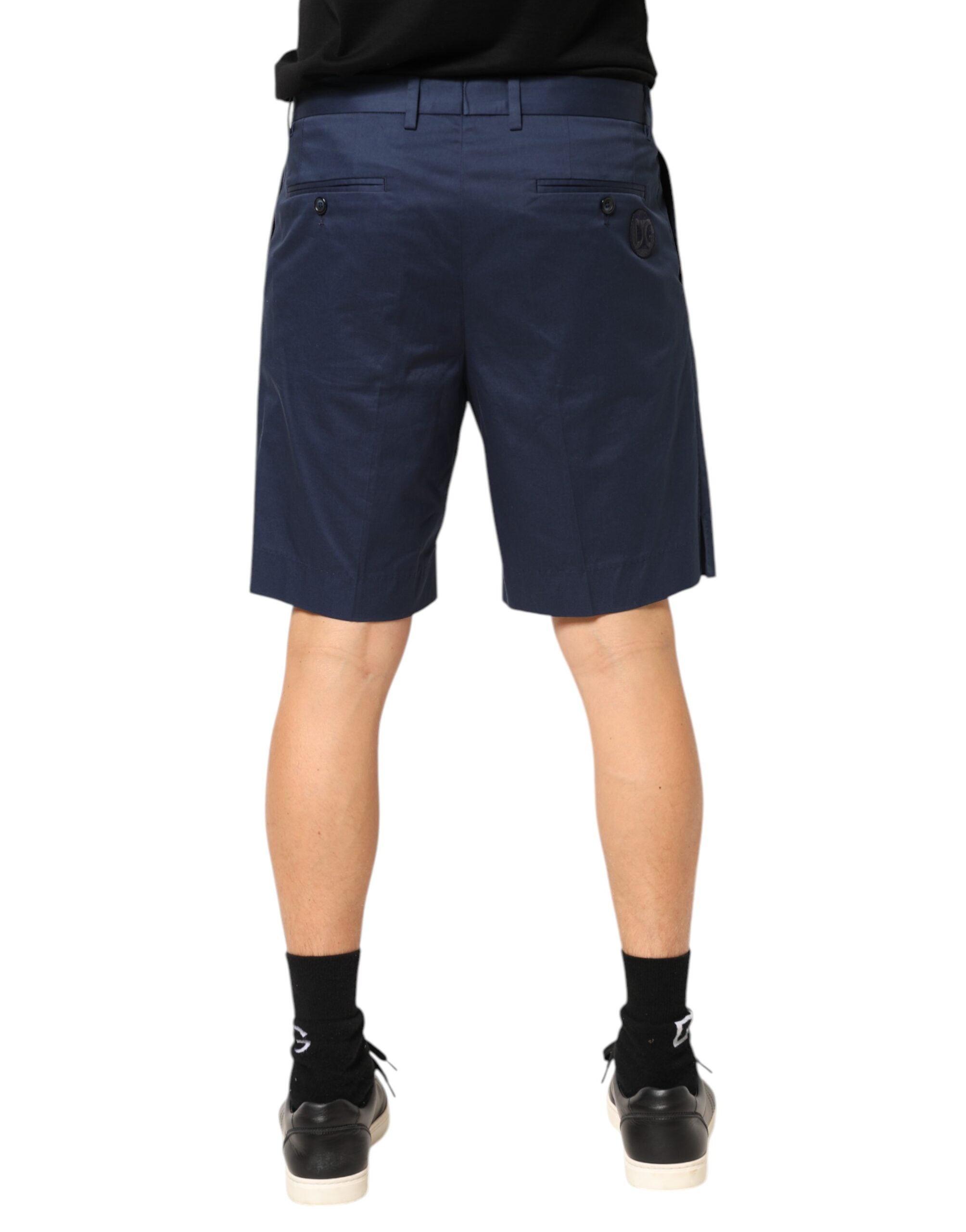 Dolce & Gabbana Blaue Bermuda-Shorts aus Baumwolle mit mittlerer Taille-4