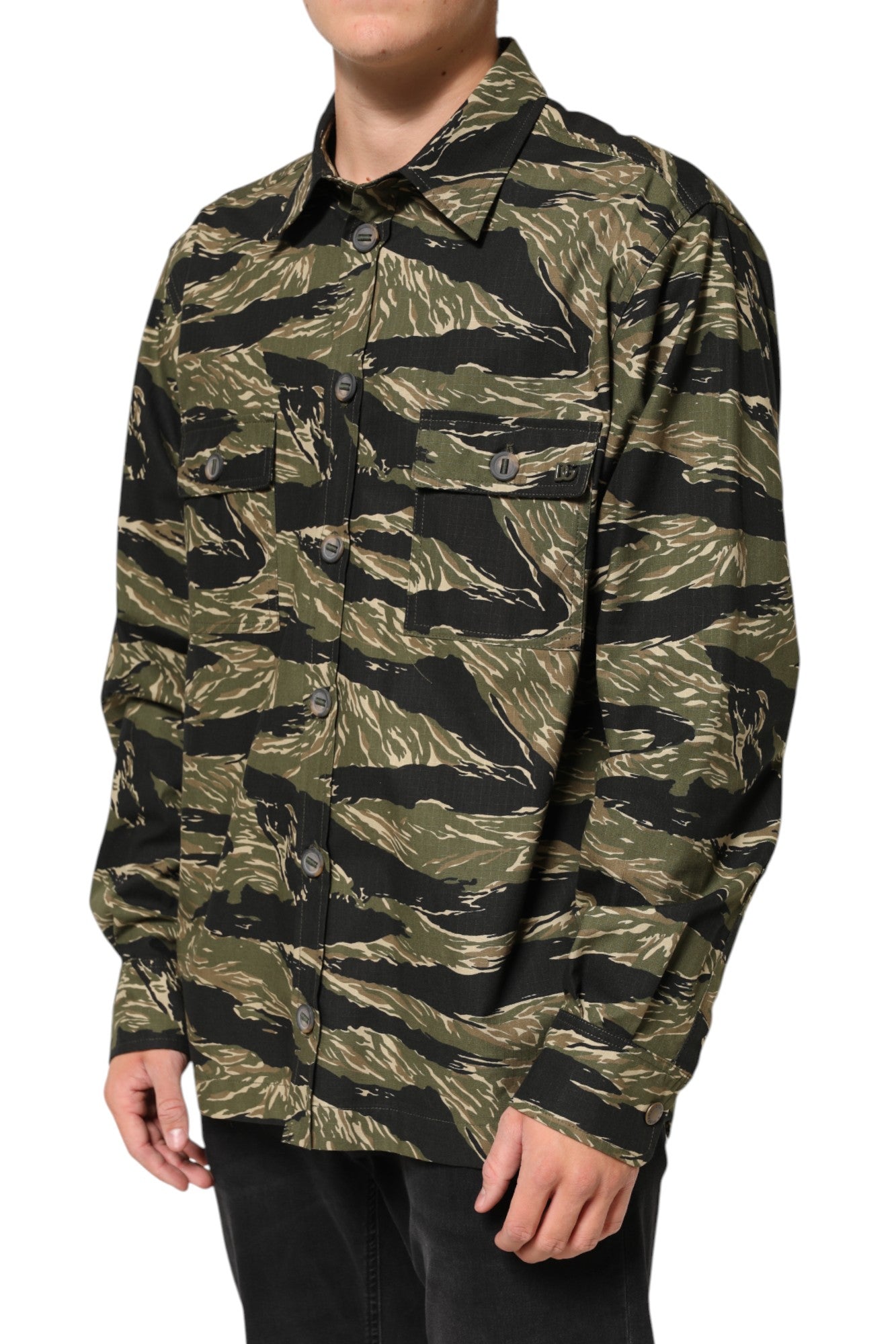 Dolce & Gabbana Multicolor Camouflage Cotton Casual Shirt-3