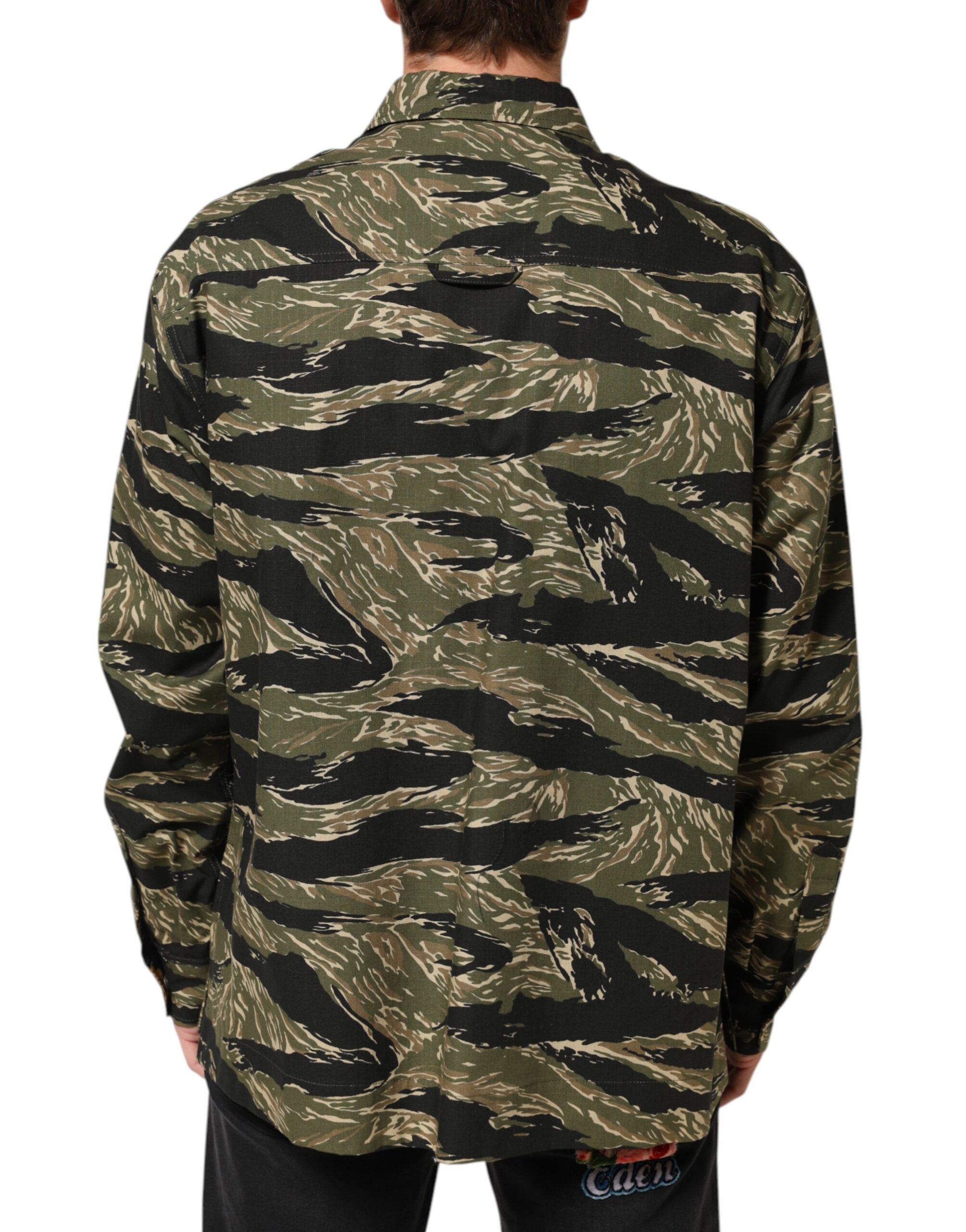 Dolce & Gabbana Multicolor Camouflage Cotton Casual Shirt-4