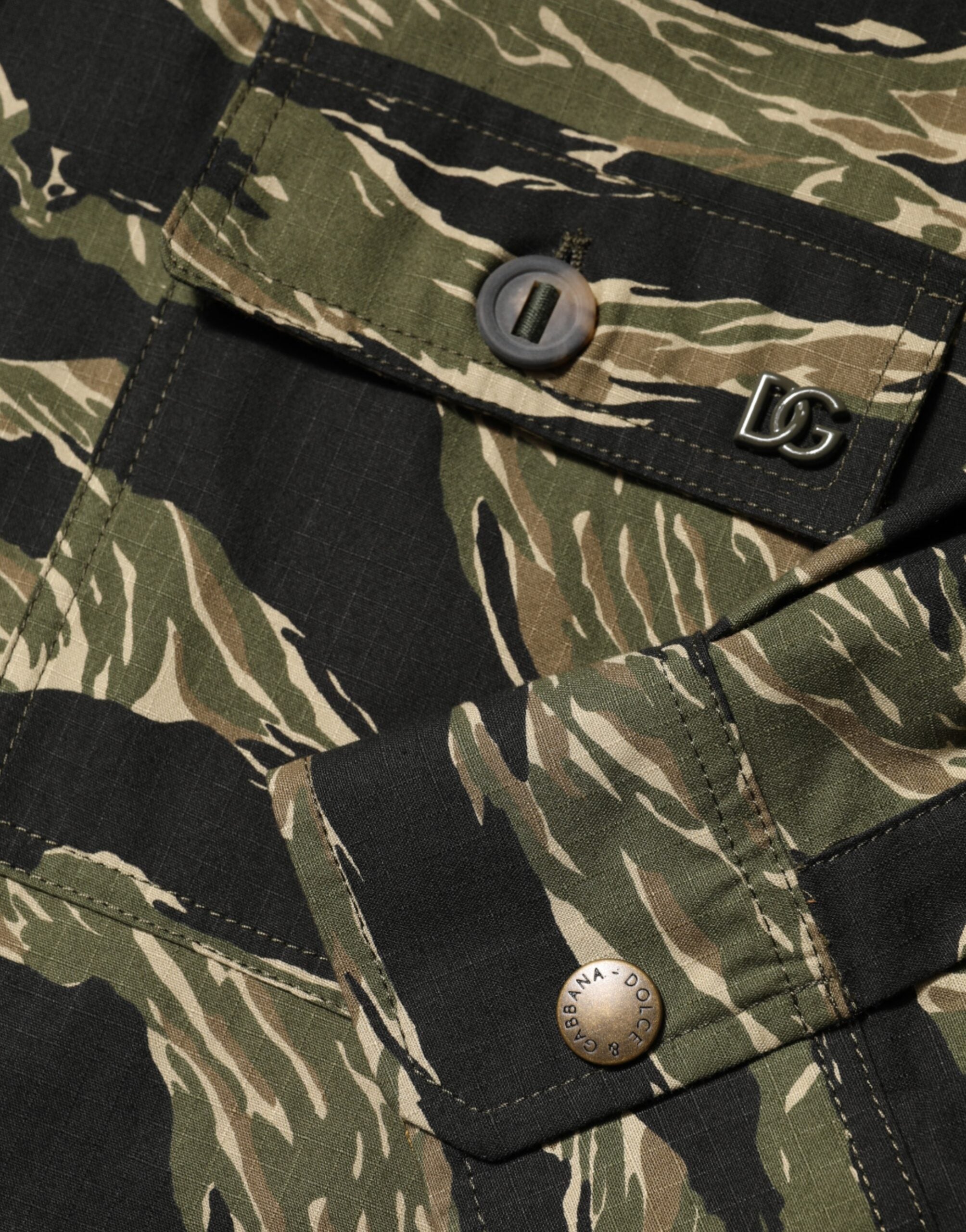 Dolce & Gabbana Multicolor Camouflage Cotton Casual Shirt-8