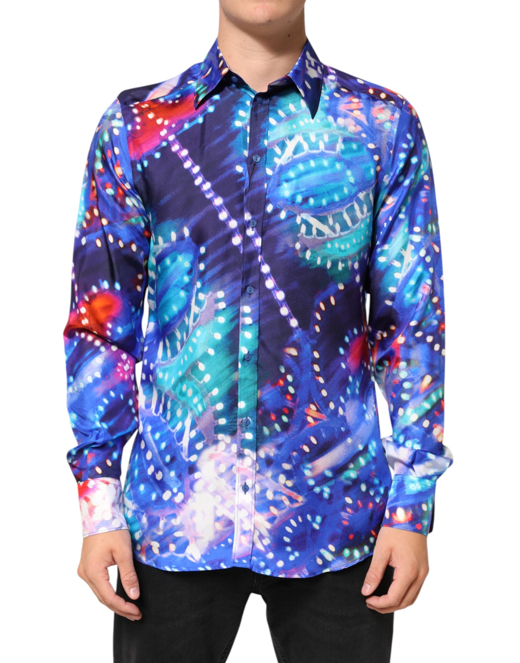 Dolce & Gabbana Multicolor Luminarie MARTINI Slim Men's Shirt-1