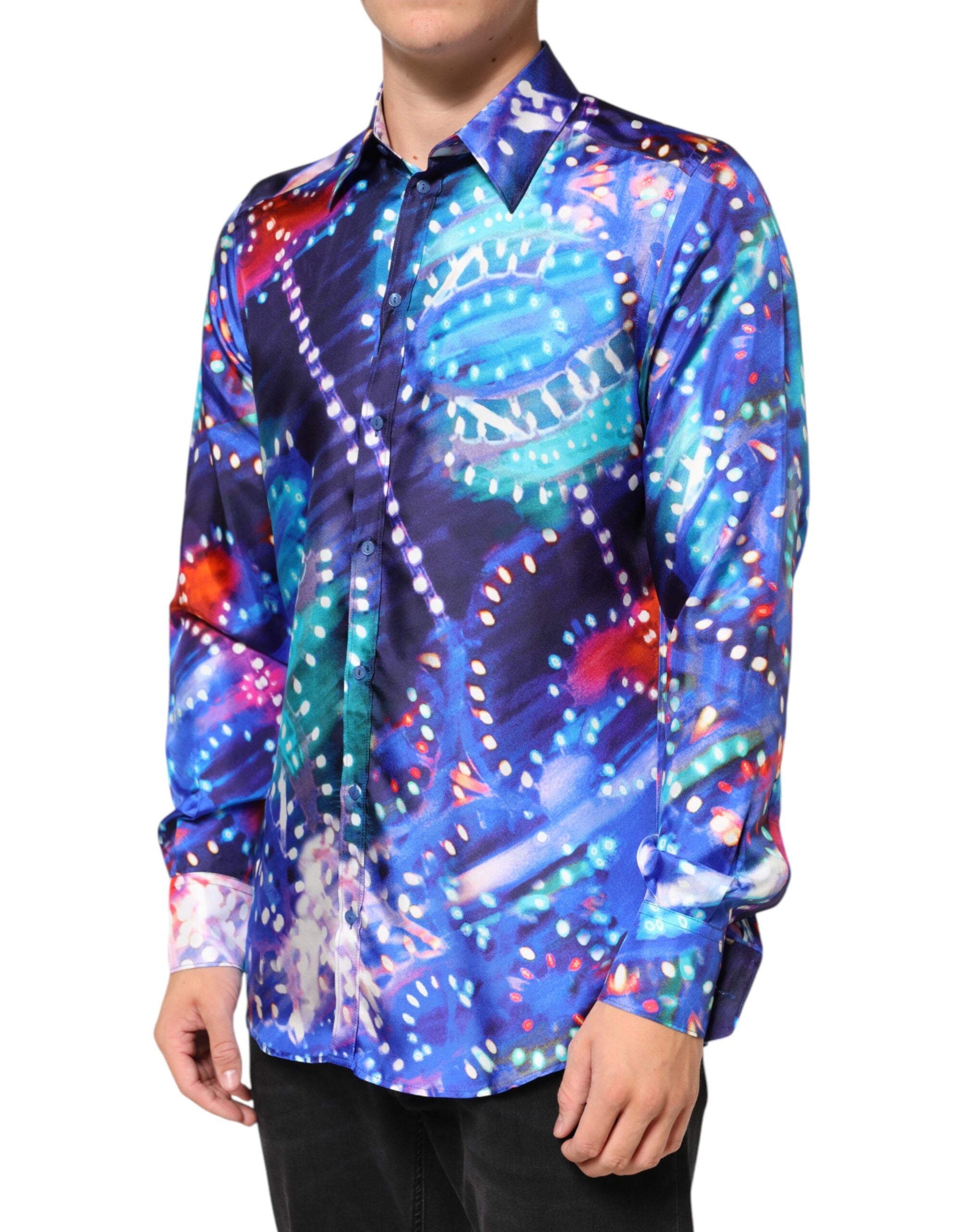 Dolce & Gabbana Multicolor Luminarie MARTINI Slim Men's Shirt-3