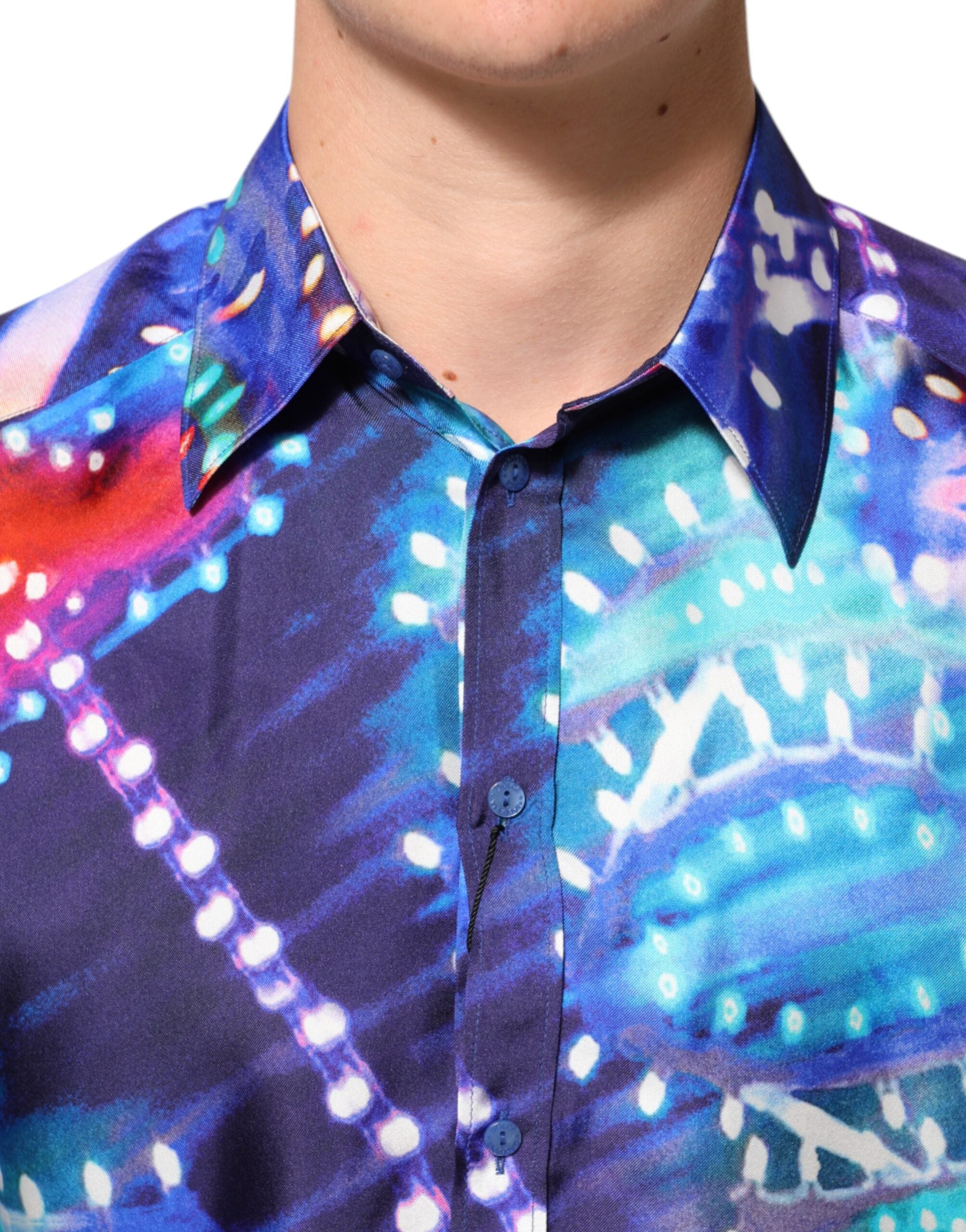 Dolce & Gabbana Multicolor Luminarie MARTINI Slim Men's Shirt-5