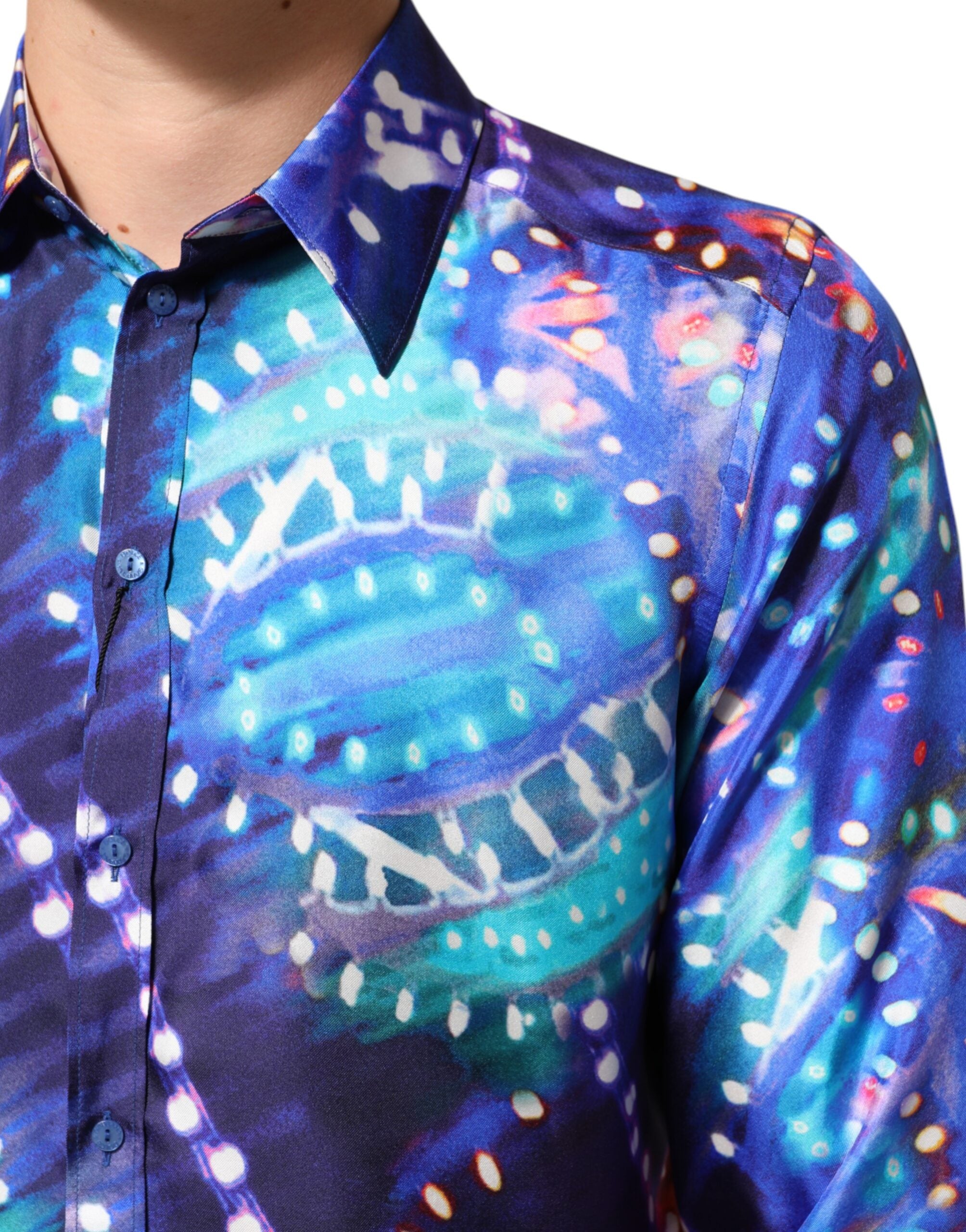 Dolce & Gabbana Multicolor Luminarie MARTINI Slim Men's Shirt-6