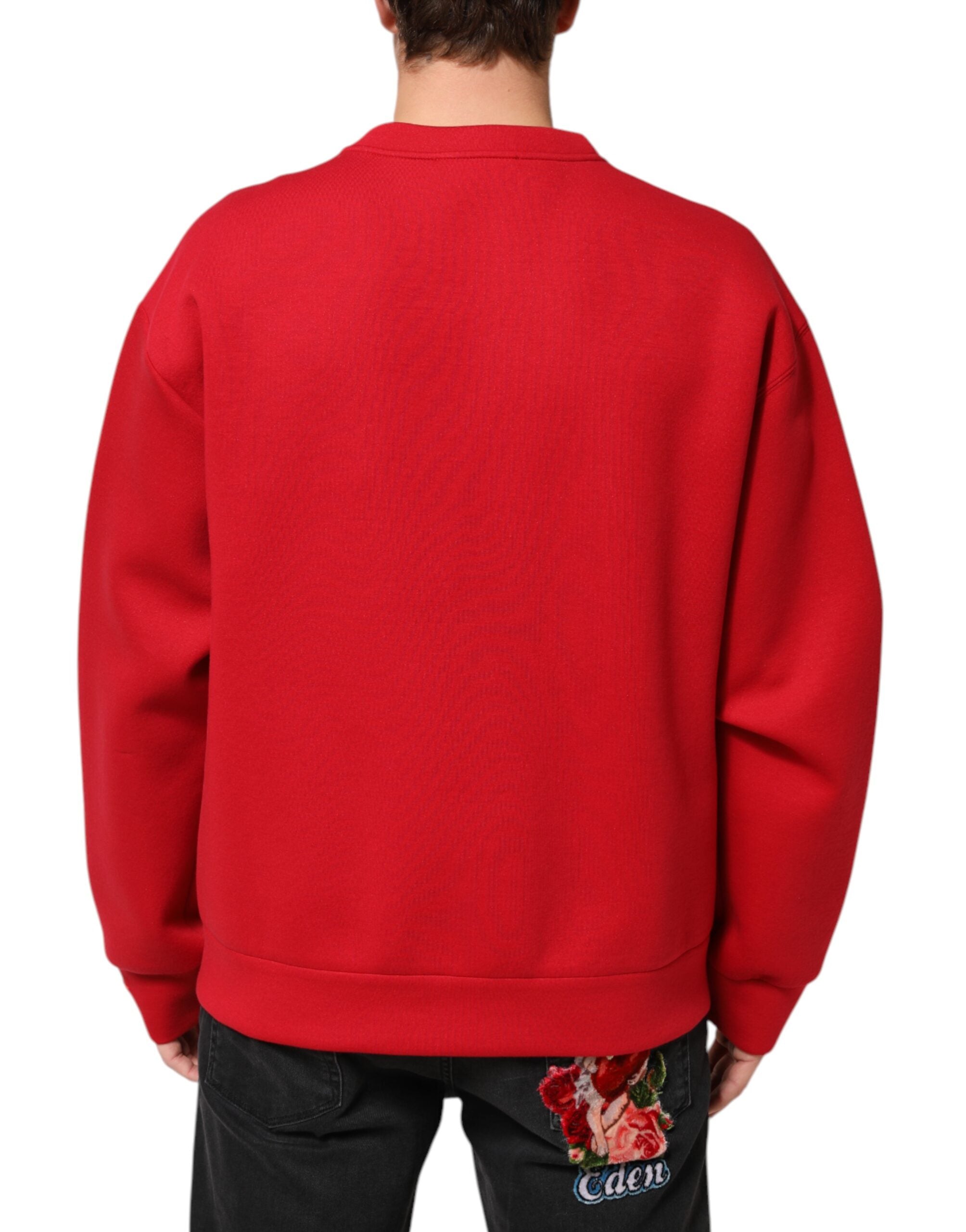 Dolce & Gabbana Rot DG Logo Rundhalsausschnitt Männer Sweatshirt Pullover-4