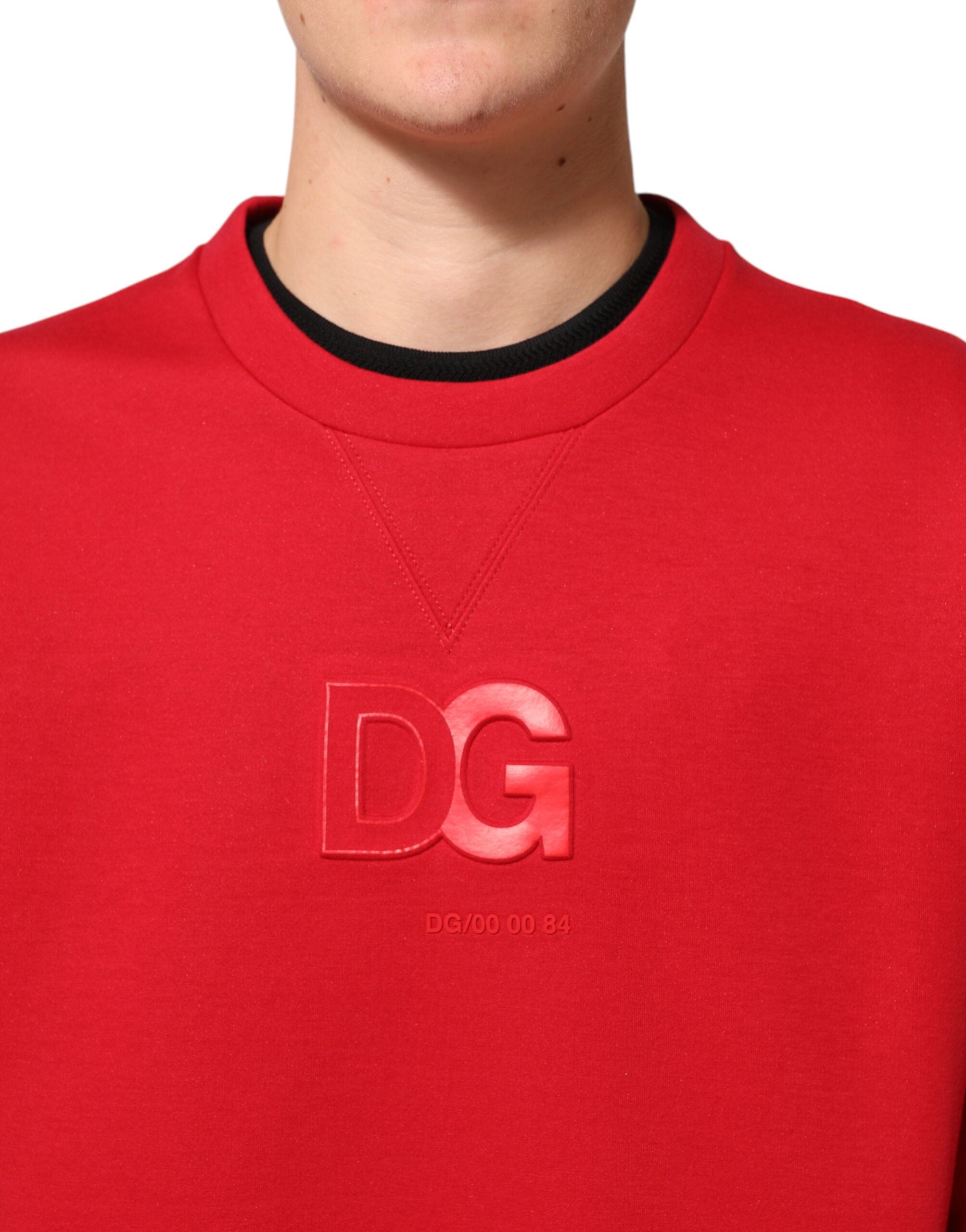 Sudadera Dolce & Gabbana con cuello redondo y logotipo DG rojo para hombre-5