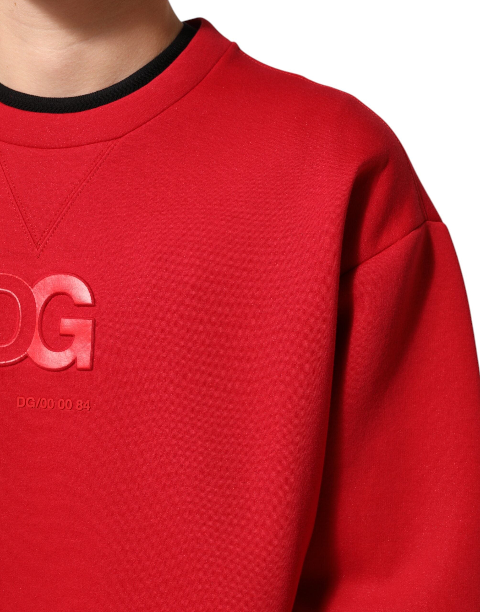 Sudadera Dolce & Gabbana con cuello redondo y logotipo DG rojo para hombre-6