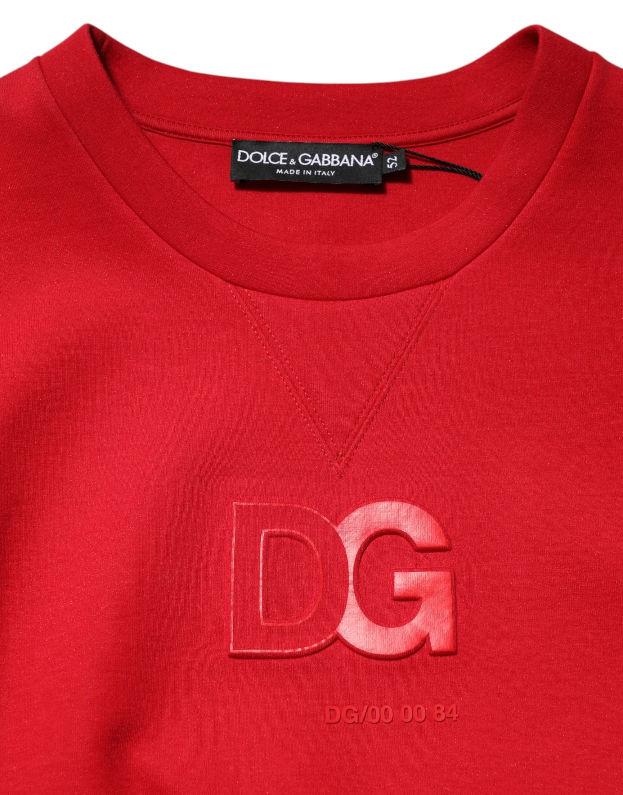 Sudadera Dolce & Gabbana con cuello redondo y logotipo DG rojo para hombre-7