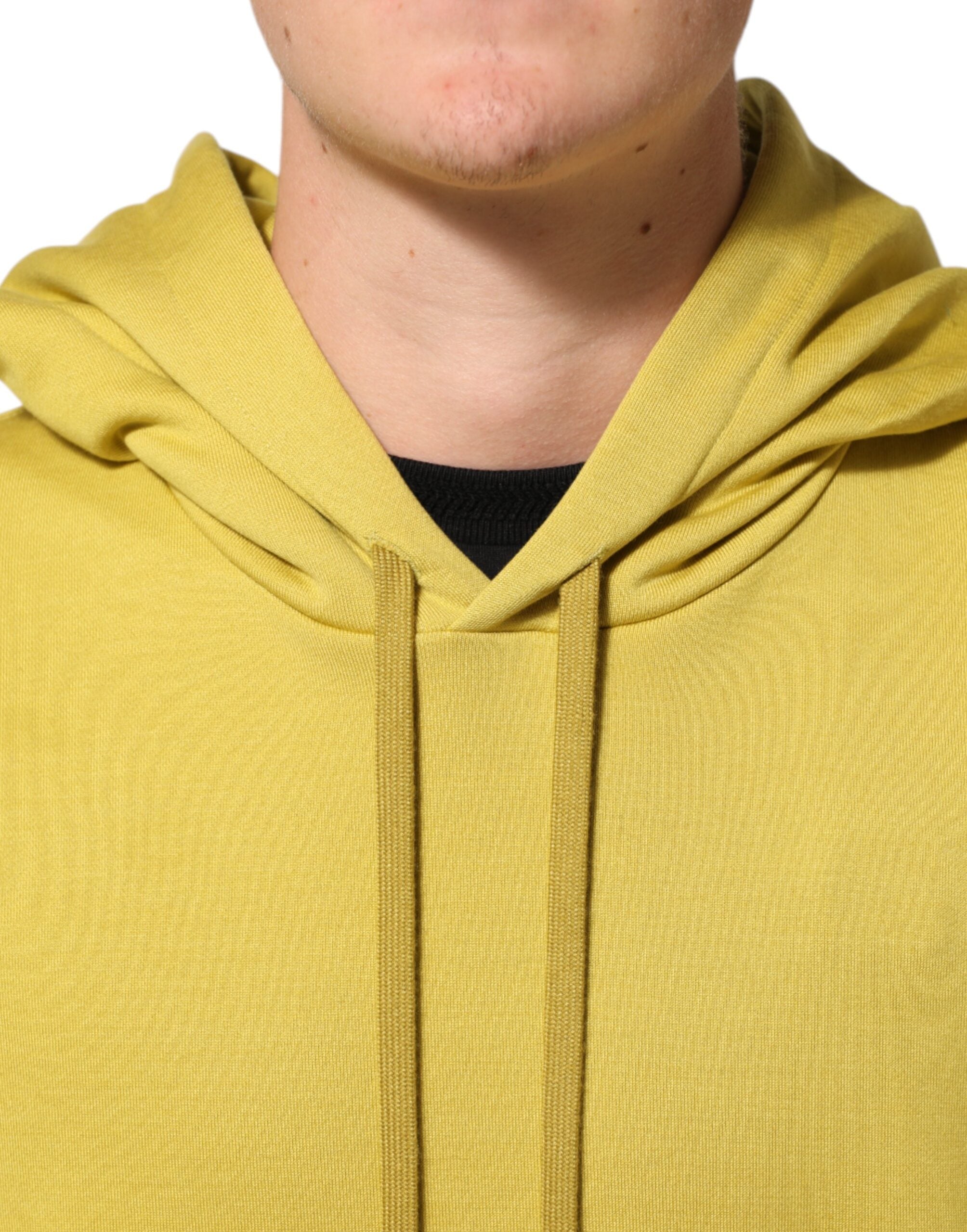 Dolce & Gabbana Yellow Logo Cotton Hooded Sweatshirt-5