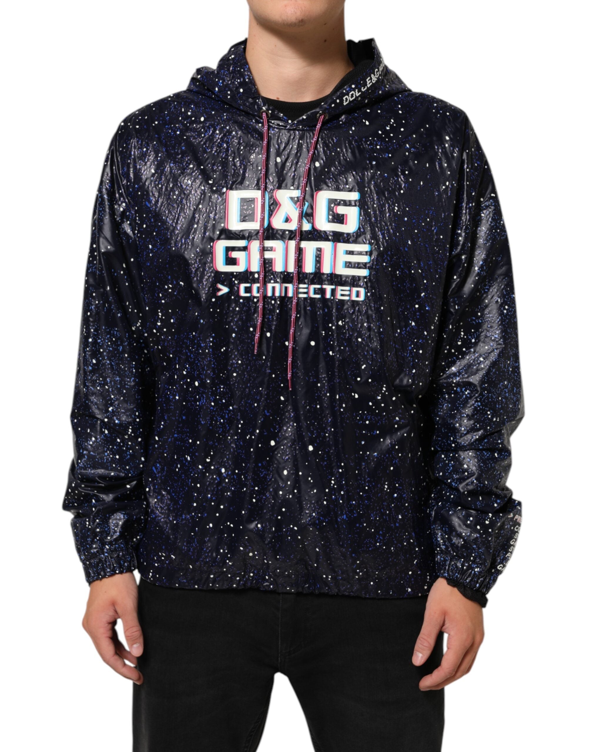 Dolce & Gabbana Blaues D&G Game Sweatshirt mit Kapuze für Männer Pullover-2