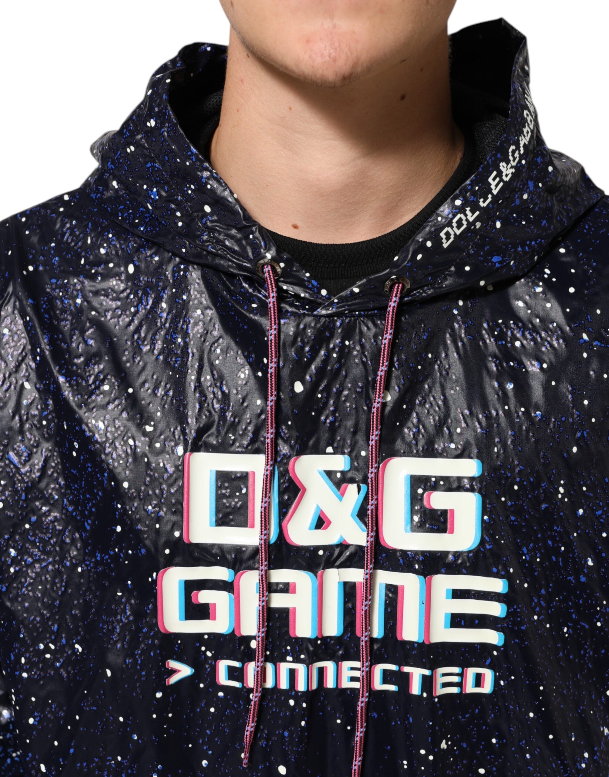 Dolce & Gabbana Blaues D&G Game Sweatshirt mit Kapuze für Männer Pullover-5