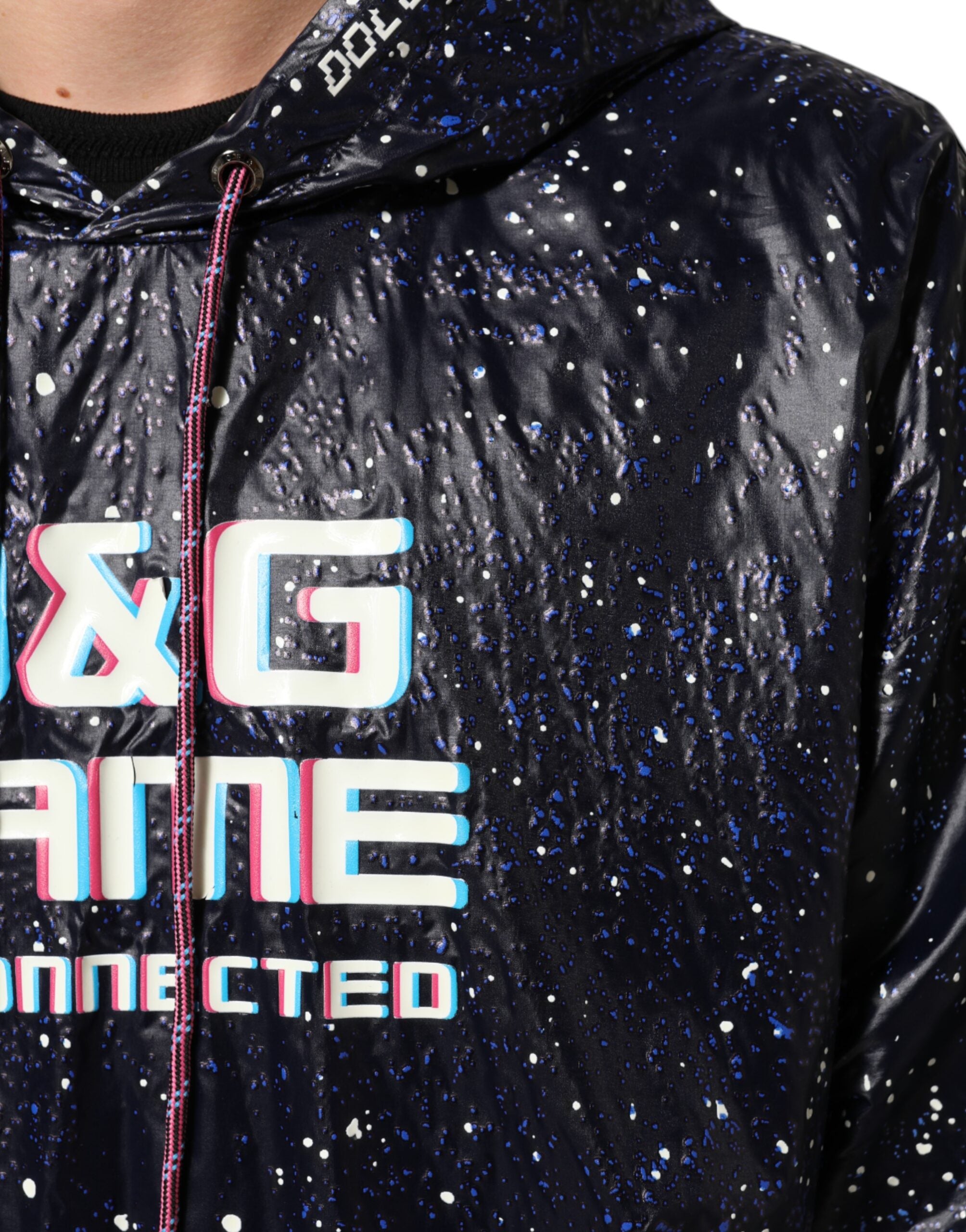 Dolce & Gabbana Blaues D&G Game Sweatshirt mit Kapuze für Männer Pullover-6