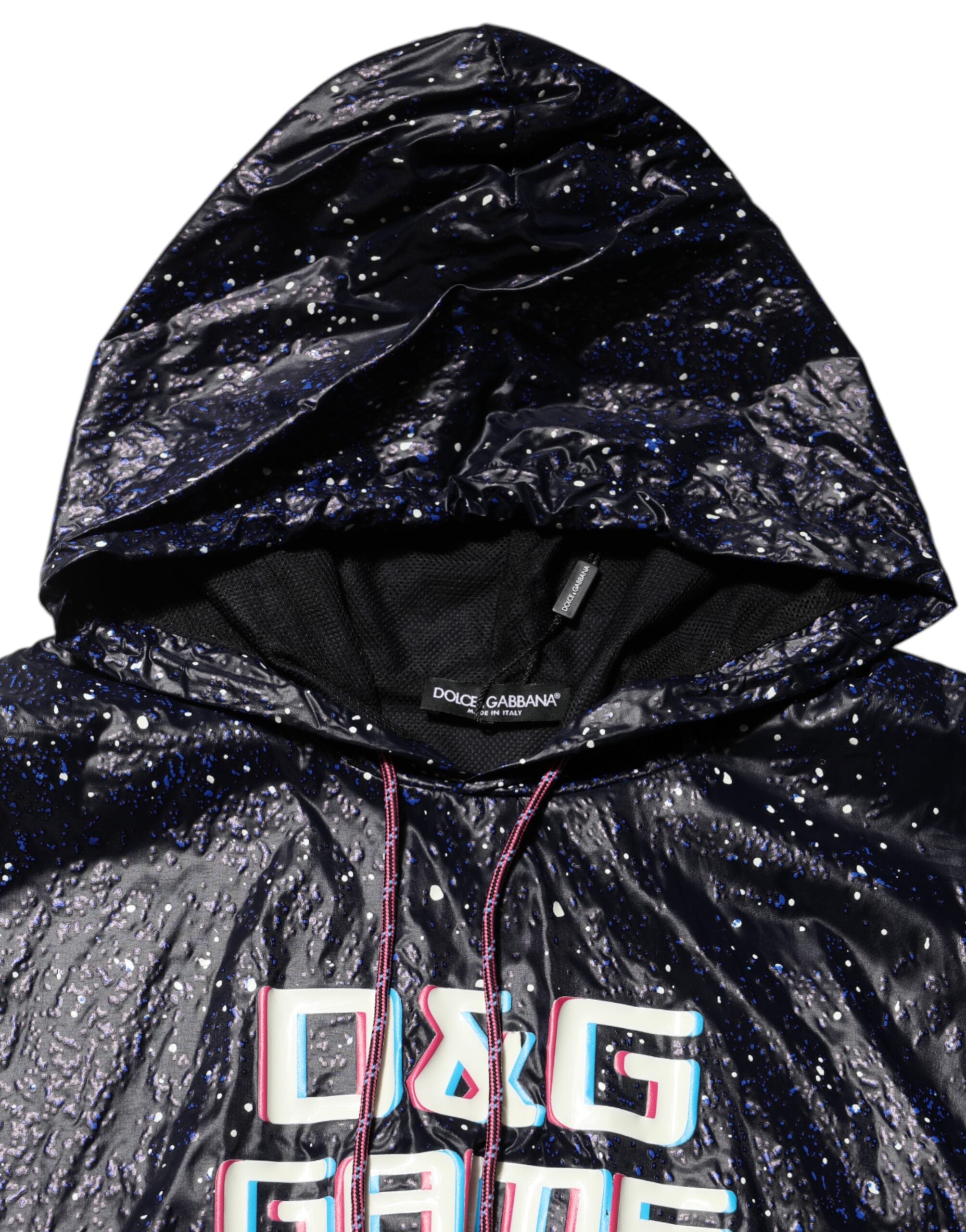 Dolce & Gabbana Blaues D&G Game Sweatshirt mit Kapuze für Männer Pullover-7