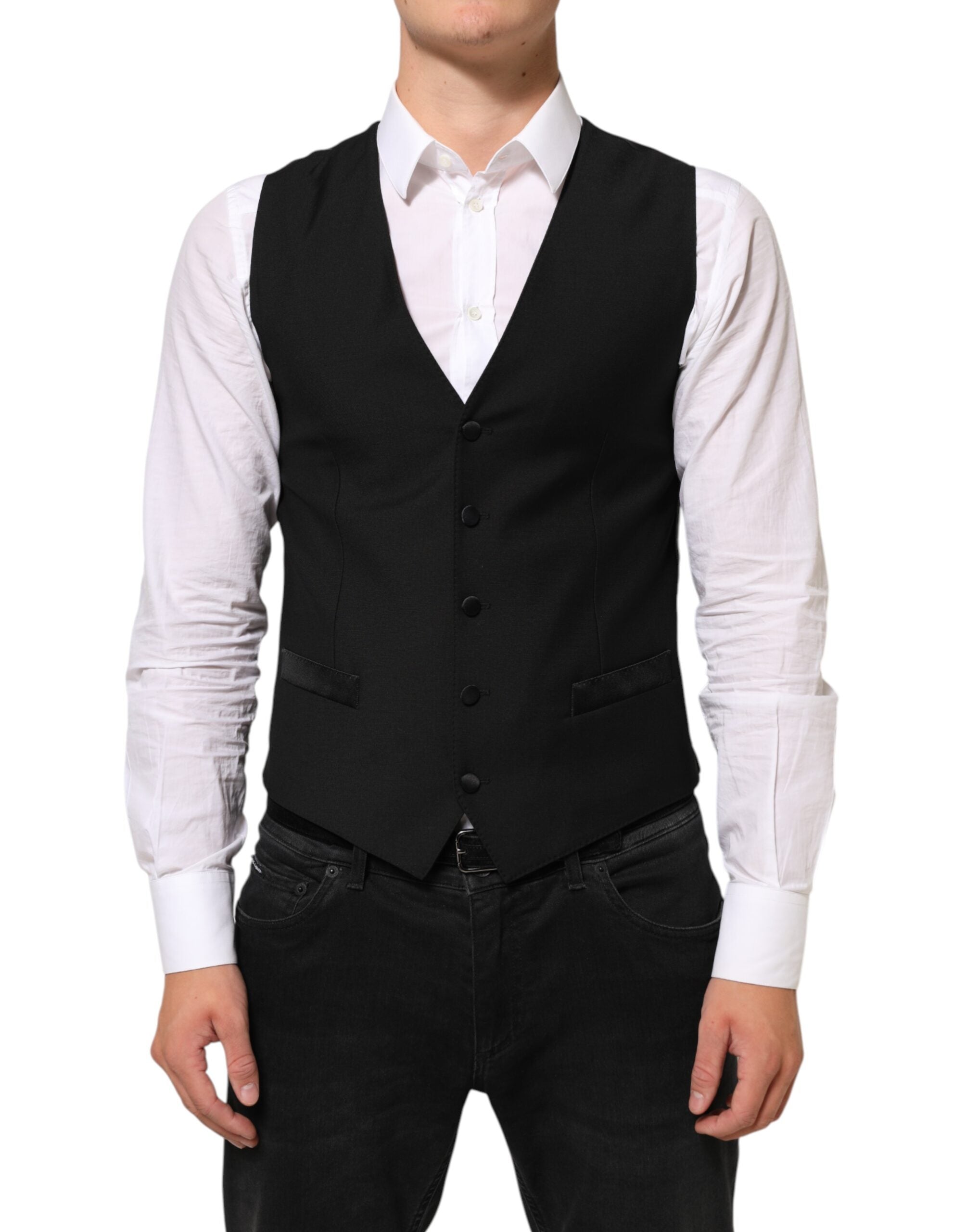 Vestido formal de lana negra Dolce & Gabbana para hombre-2